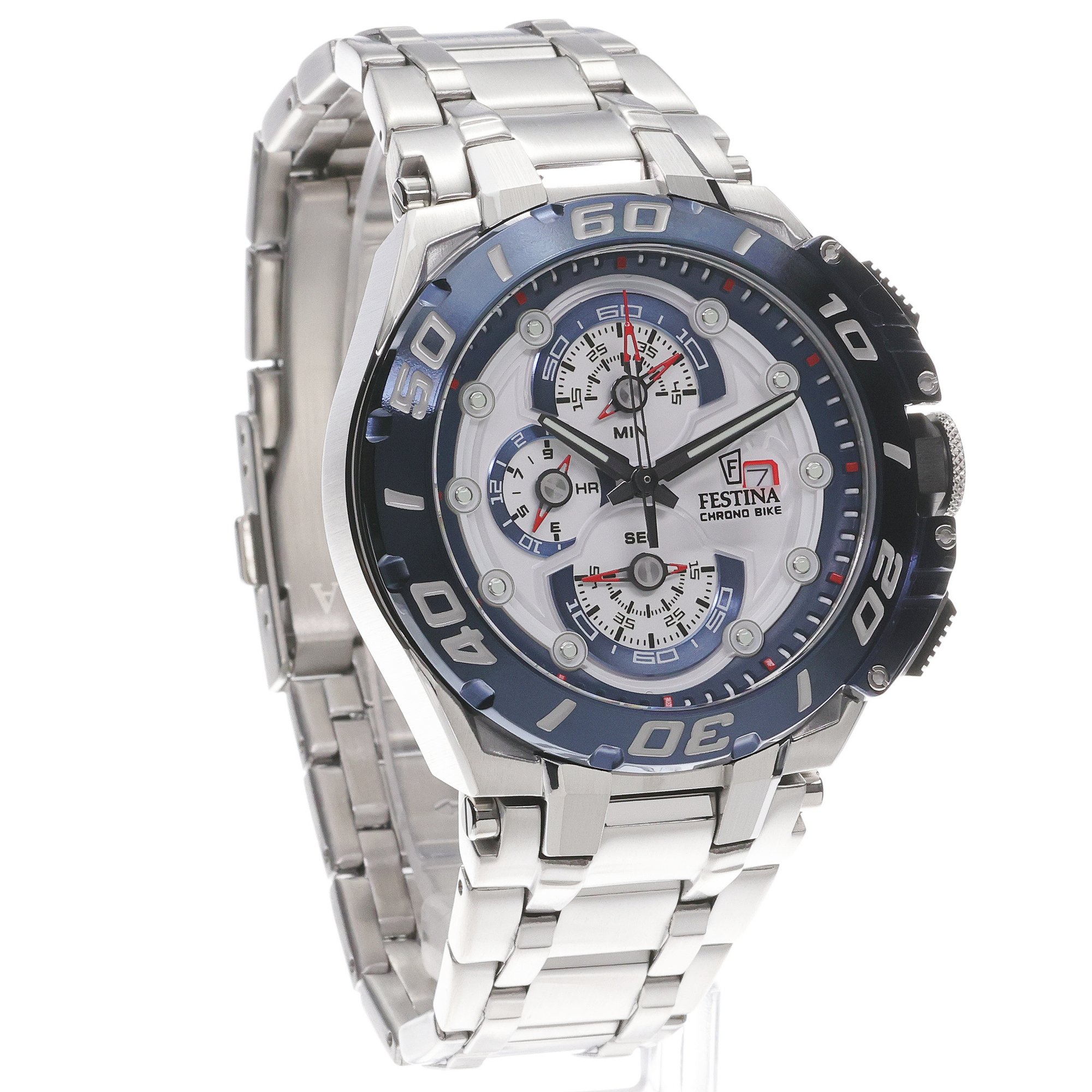 Festina F20754-1 zegarek srebrny sportowy Chrono Bike bransoleta - miniatura 3