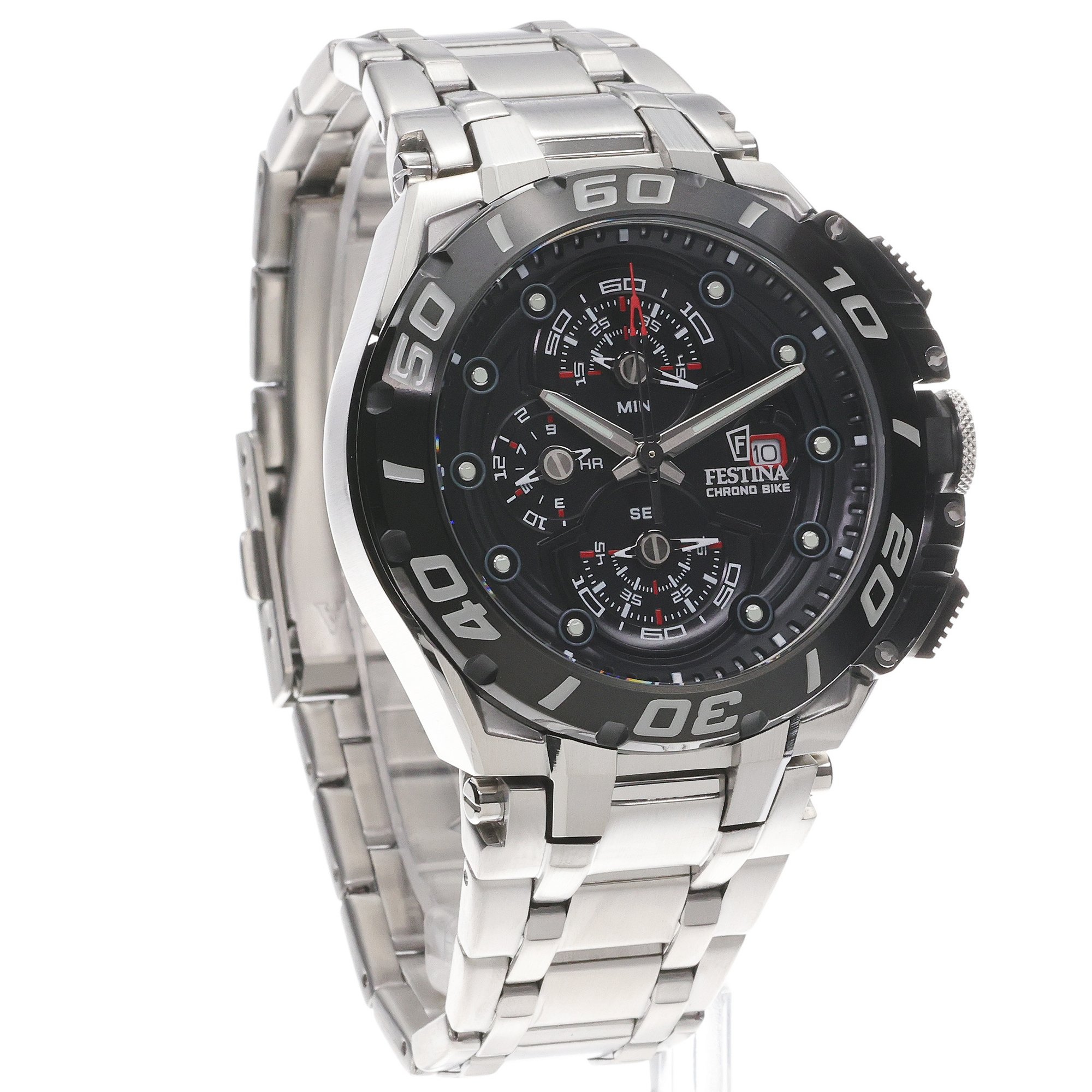 Festina F20754-6 zegarek srebrny sportowy Chrono Bike bransoleta