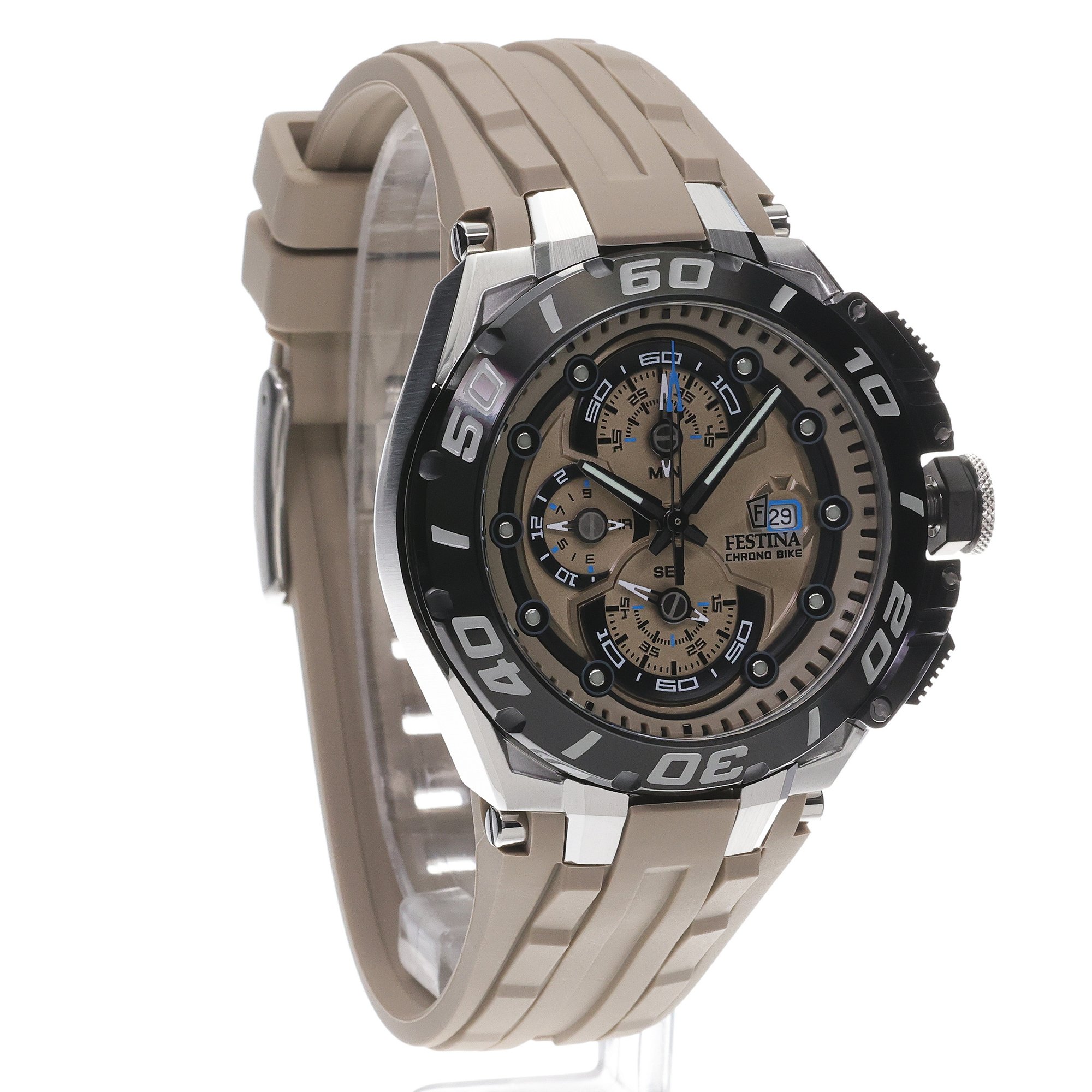 Festina F20755-2 zegarek srebrny sportowy Chrono Bike pasek - miniatura 3