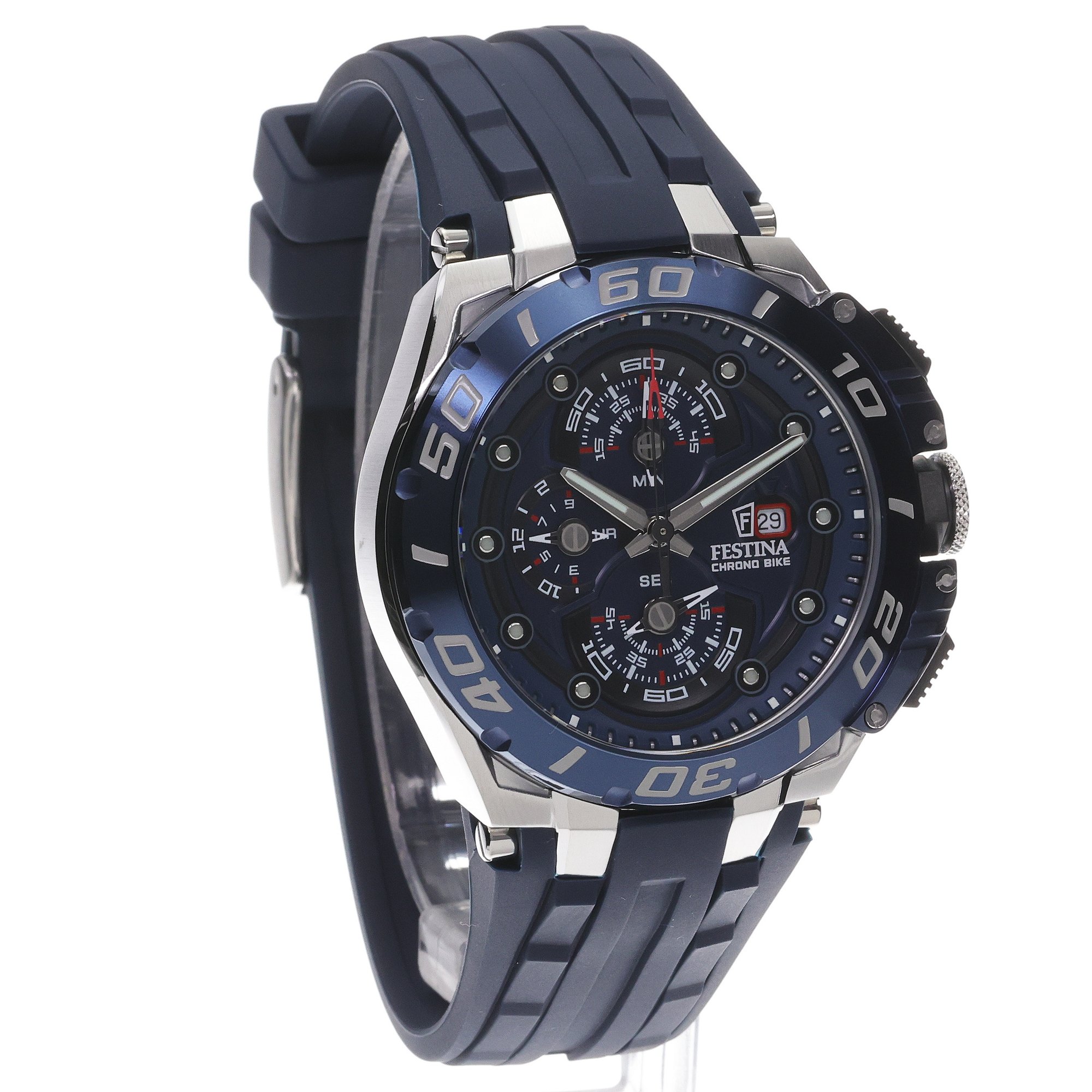 Festina F20755-4 zegarek srebrny sportowy Chrono Bike pasek - miniatura 3