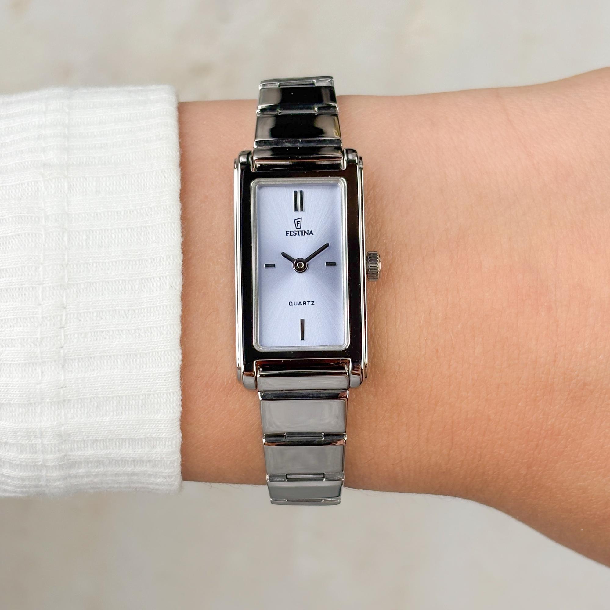 Festina F20767-3 zegarek srebrny klasyczny Mademoiselle bransoleta - miniatura 5