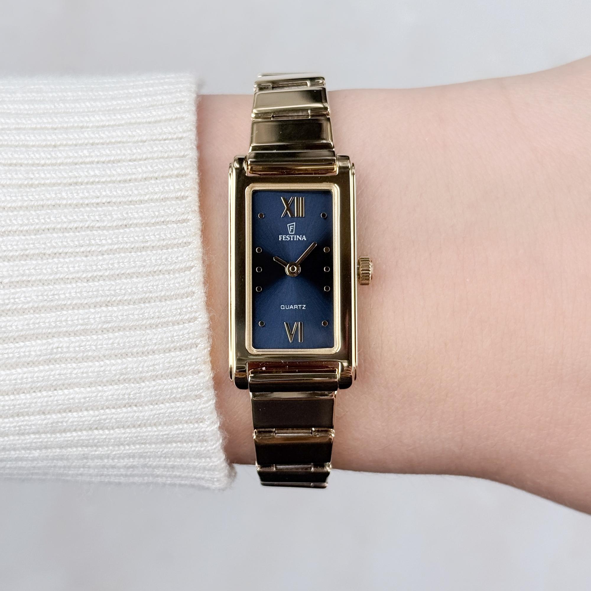 Festina F20768-4 zegarek złoty klasyczny Mademoiselle bransoleta - miniatura 5