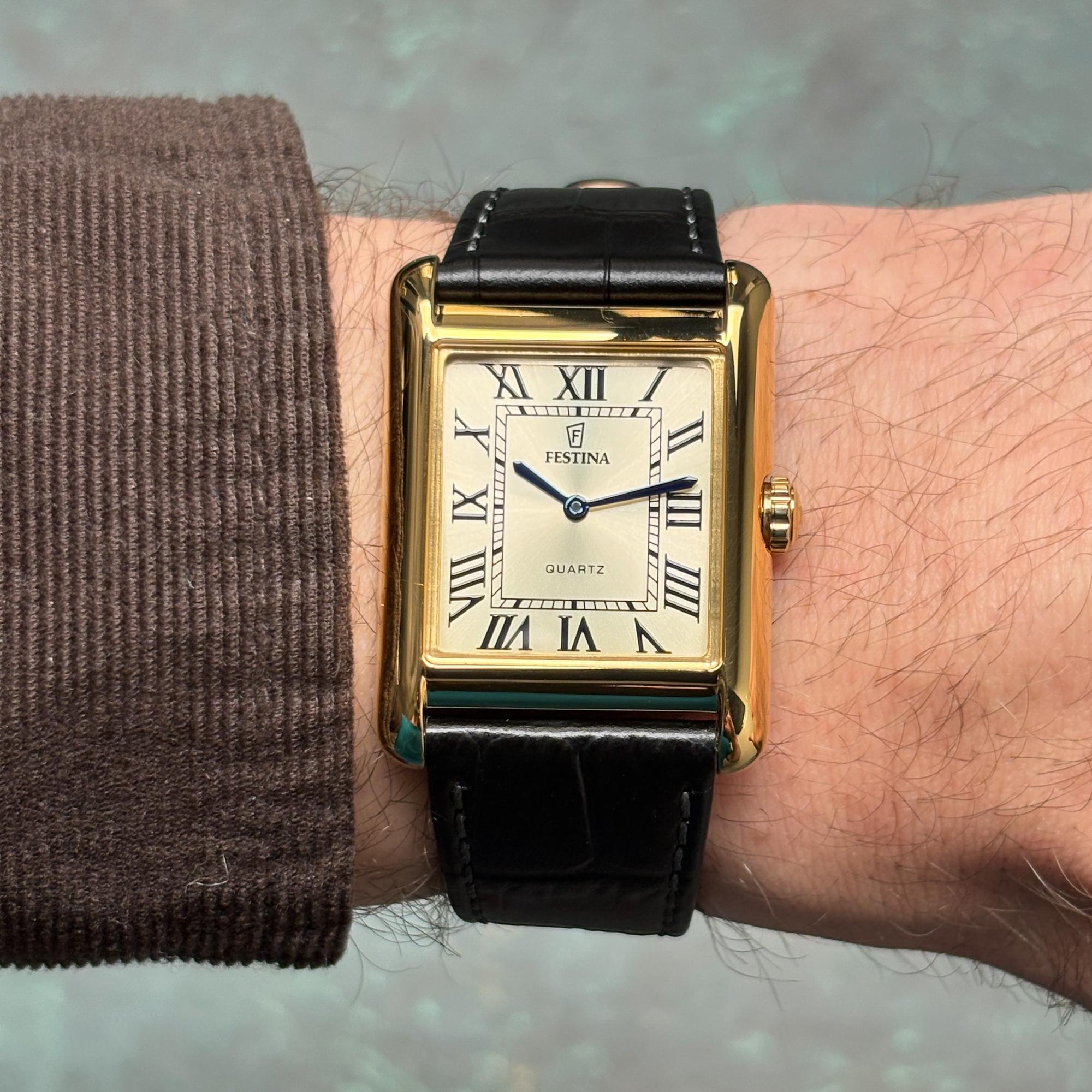 Festina F20772-2 zegarek złoty klasyczny On The Square pasek - miniatura 5