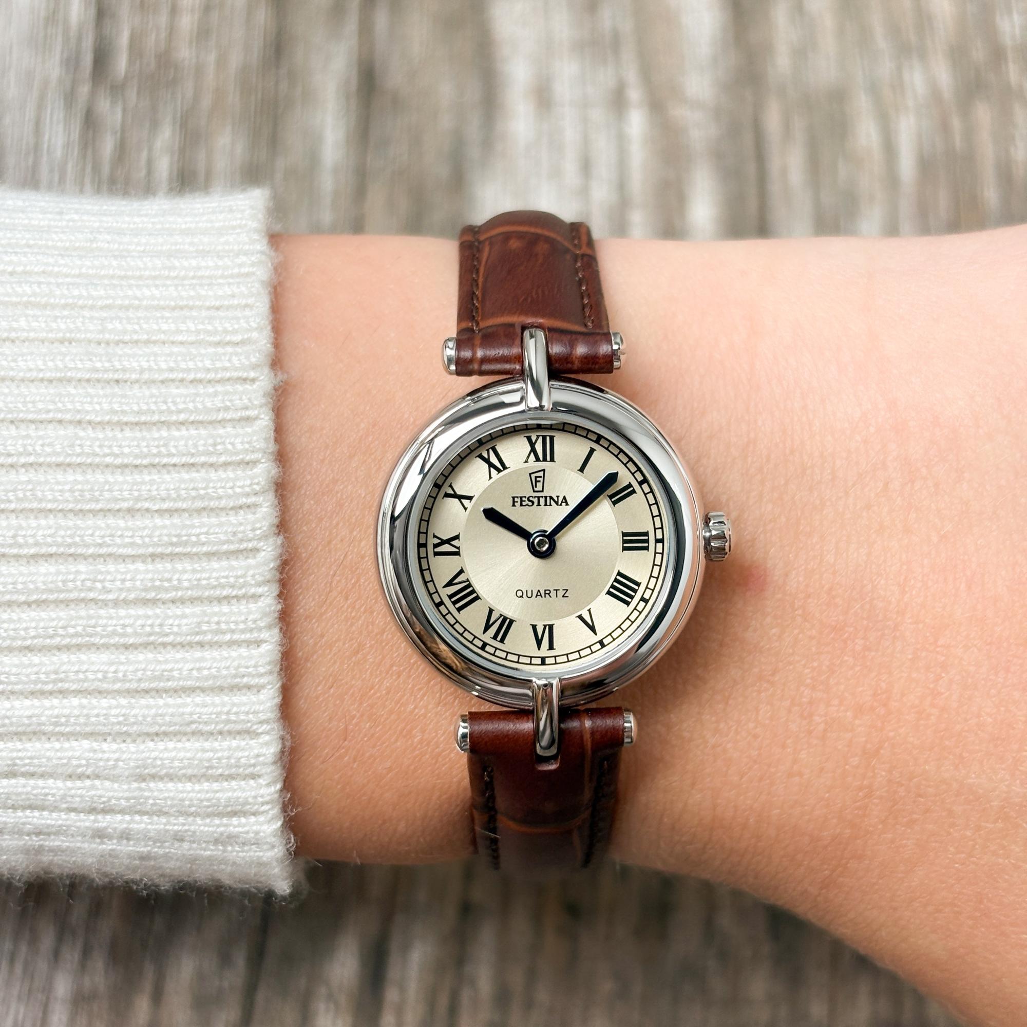Festina F20787-2 zegarek srebrny klasyczny Mademoiselle pasek - miniatura 8
