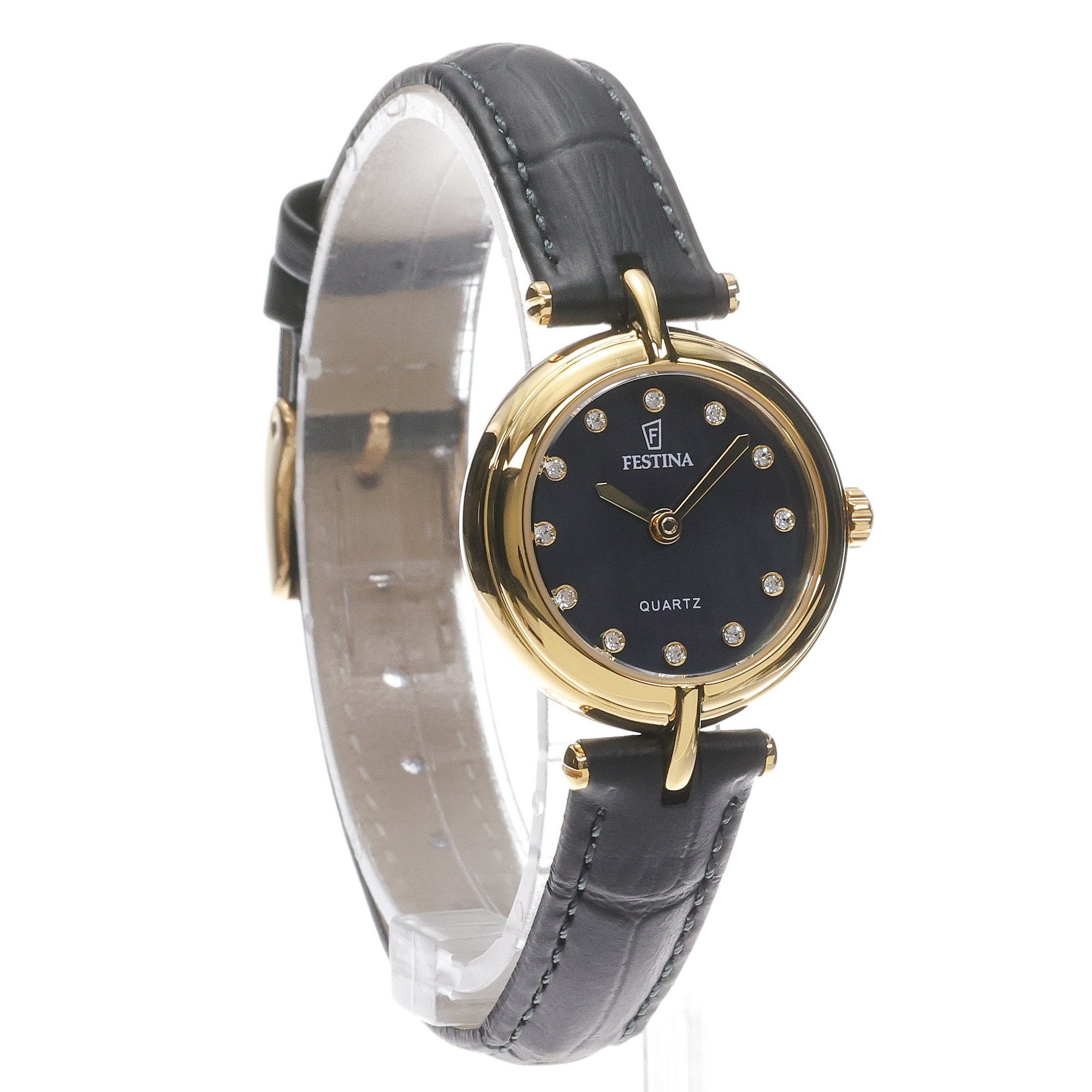 Festina F20788-4 zegarek złoty klasyczny Mademoiselle pasek
