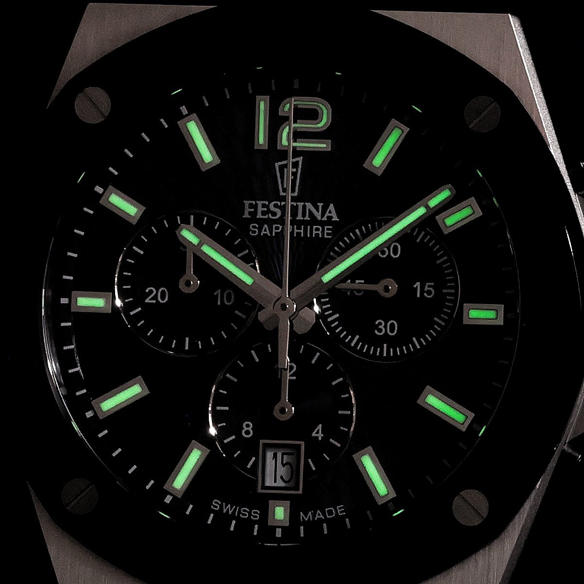 Festina F22003-2 zegarek srebrny fashion-modowy Swiss Made pasek - miniatura 5
