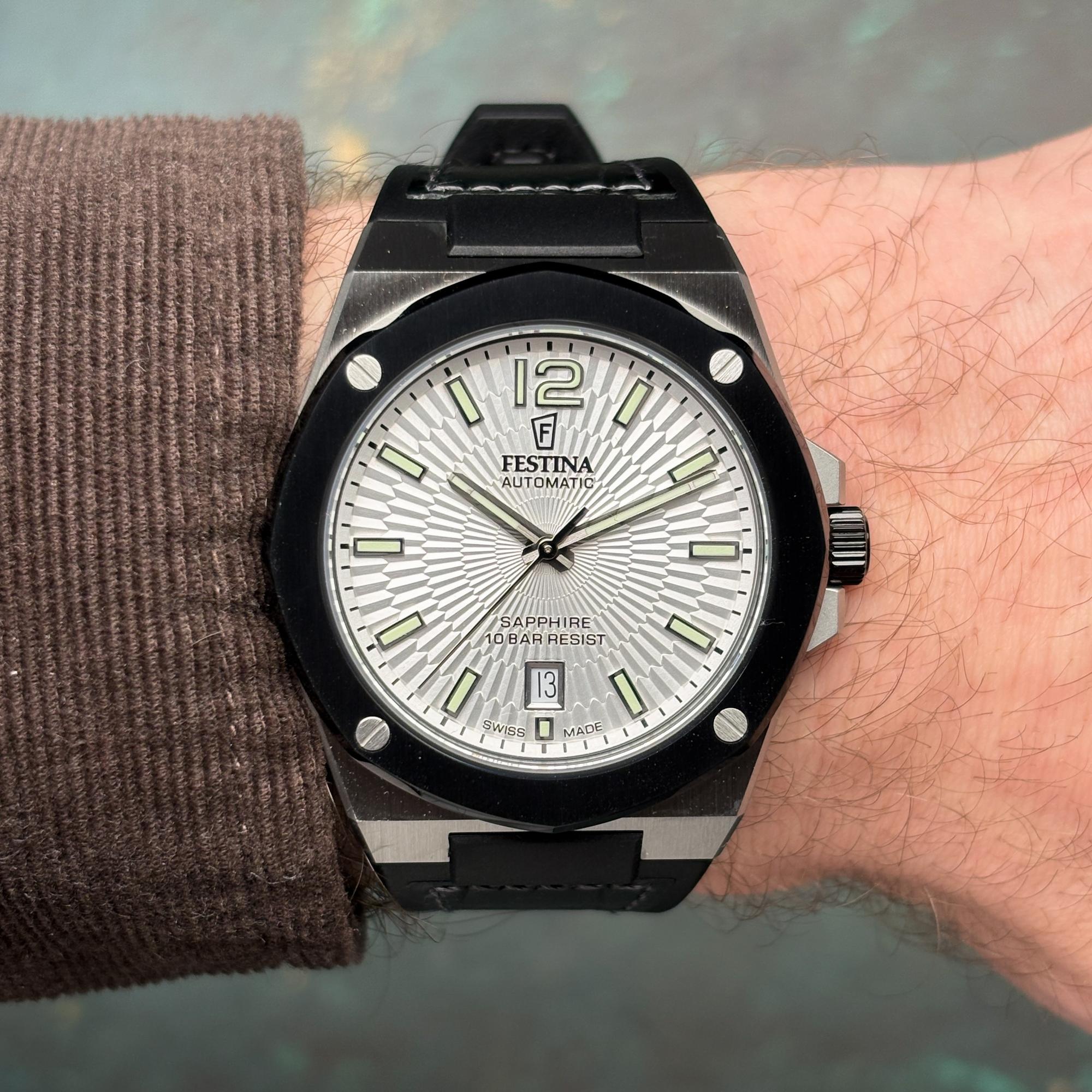 Festina F22005-1 Swiss Made Swiss Made Automatic zegarek męski klasyczny szafirowe - miniatura 8