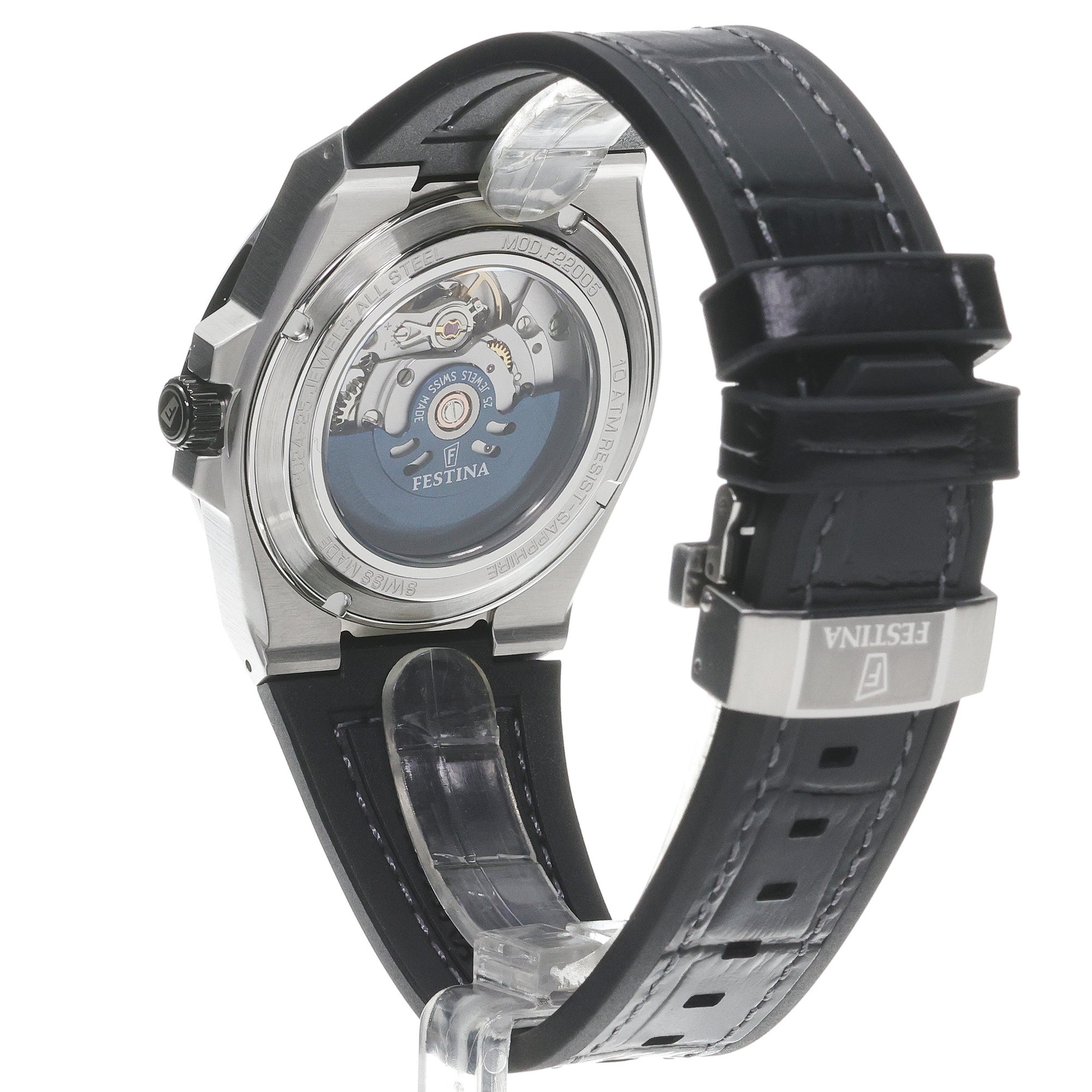 Festina F22005-1 zegarek srebrny klasyczny Swiss Made pasek - miniatura 4
