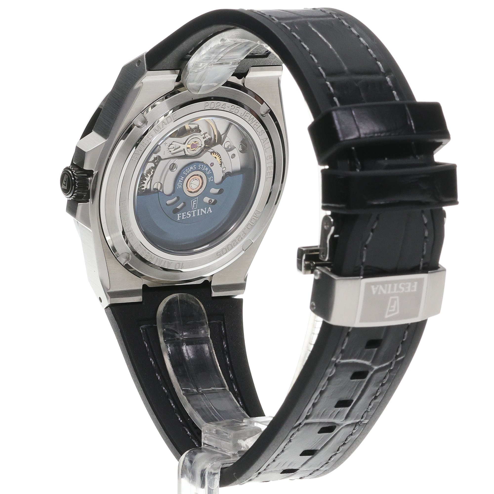 Festina F22005-4 zegarek srebrny klasyczny Swiss Made pasek