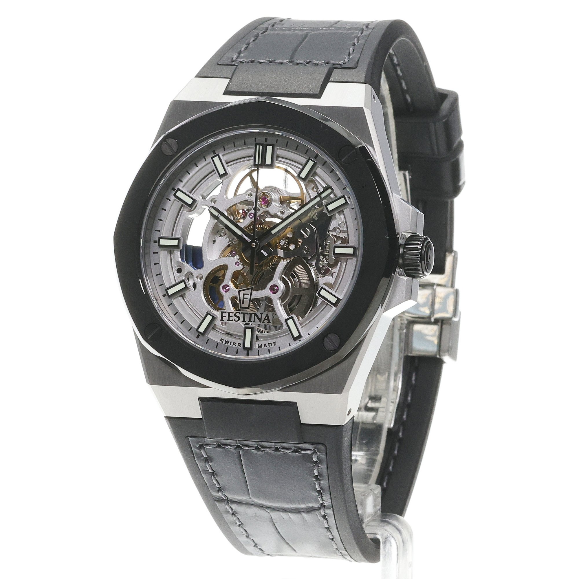 Festina F22009-1 zegarek srebrny klasyczny Swiss Made pasek