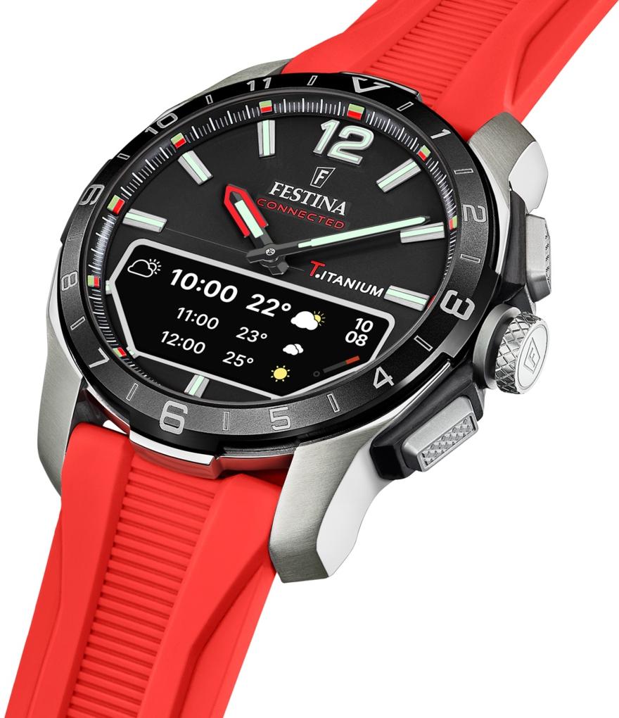 Festina F23000-C Connected Connected Titanium smartwatch męski sportowy szafirowe
