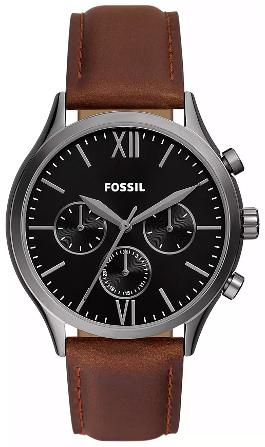 Fossil FENMORE MULTIFUNCTION Brown Leather Strap 44mm BQ2814
