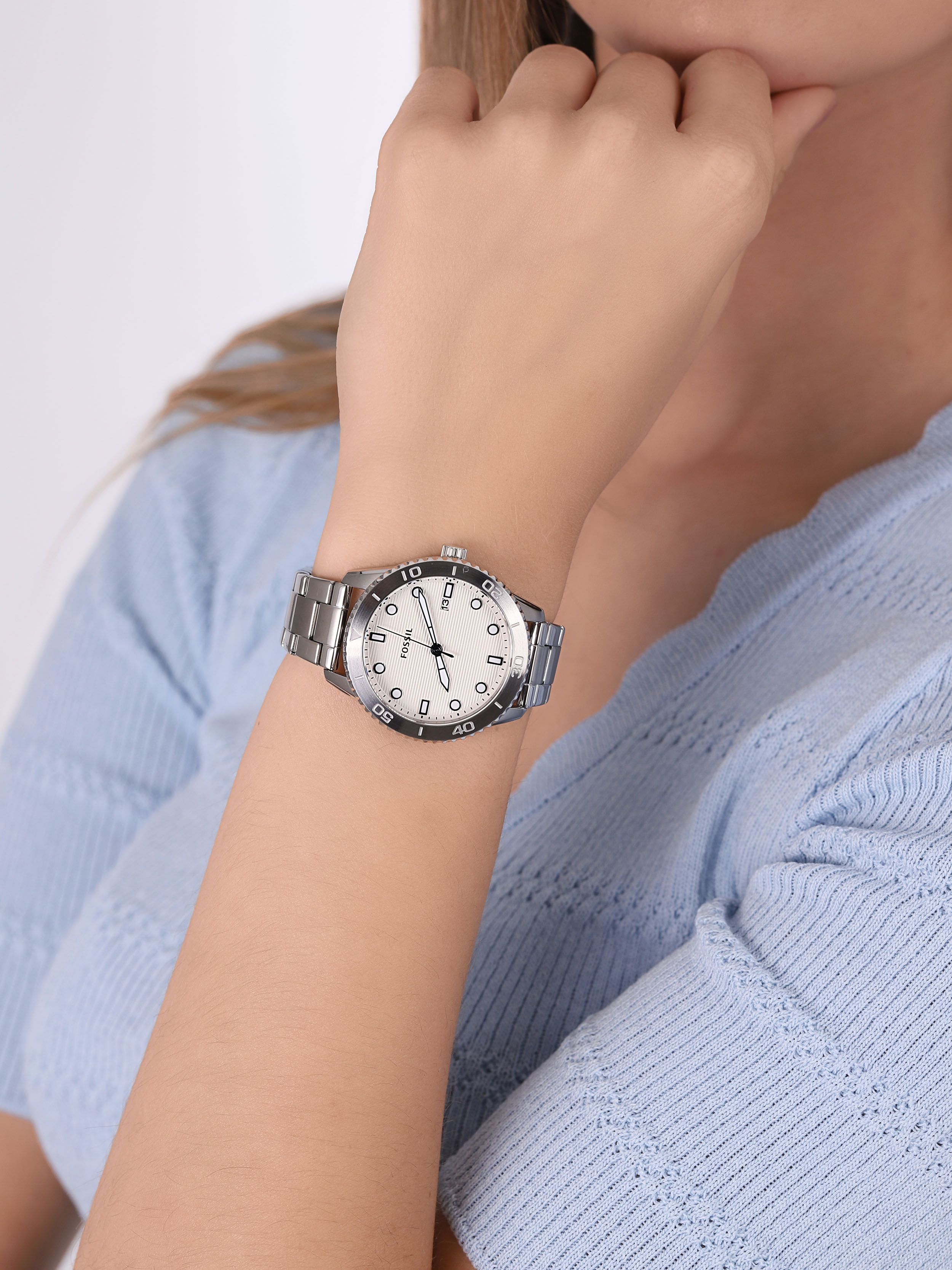 Fossil BQ3595 zegarek srebrny klasyczny Dayle bransoleta - miniatura 3
