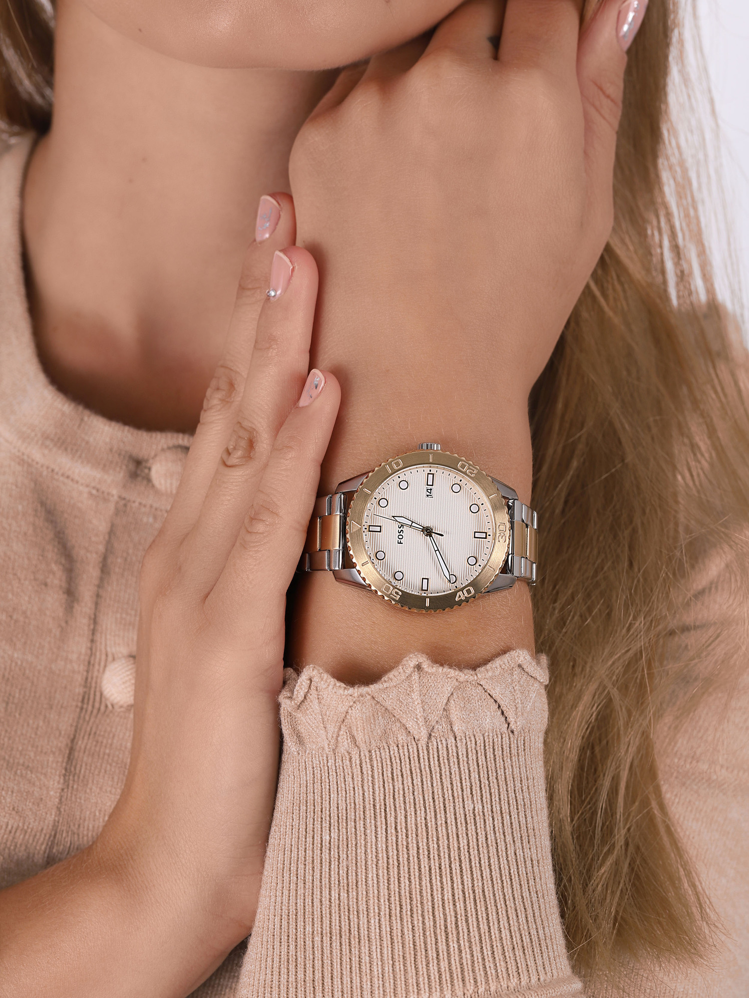 Fossil BQ3597 zegarek srebrny klasyczny Dayle bransoleta - miniatura 3