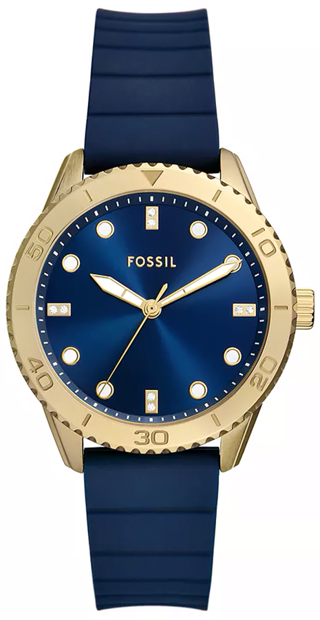 Fossil DAYLE Blue Silicone Strap 38mm BQ3960