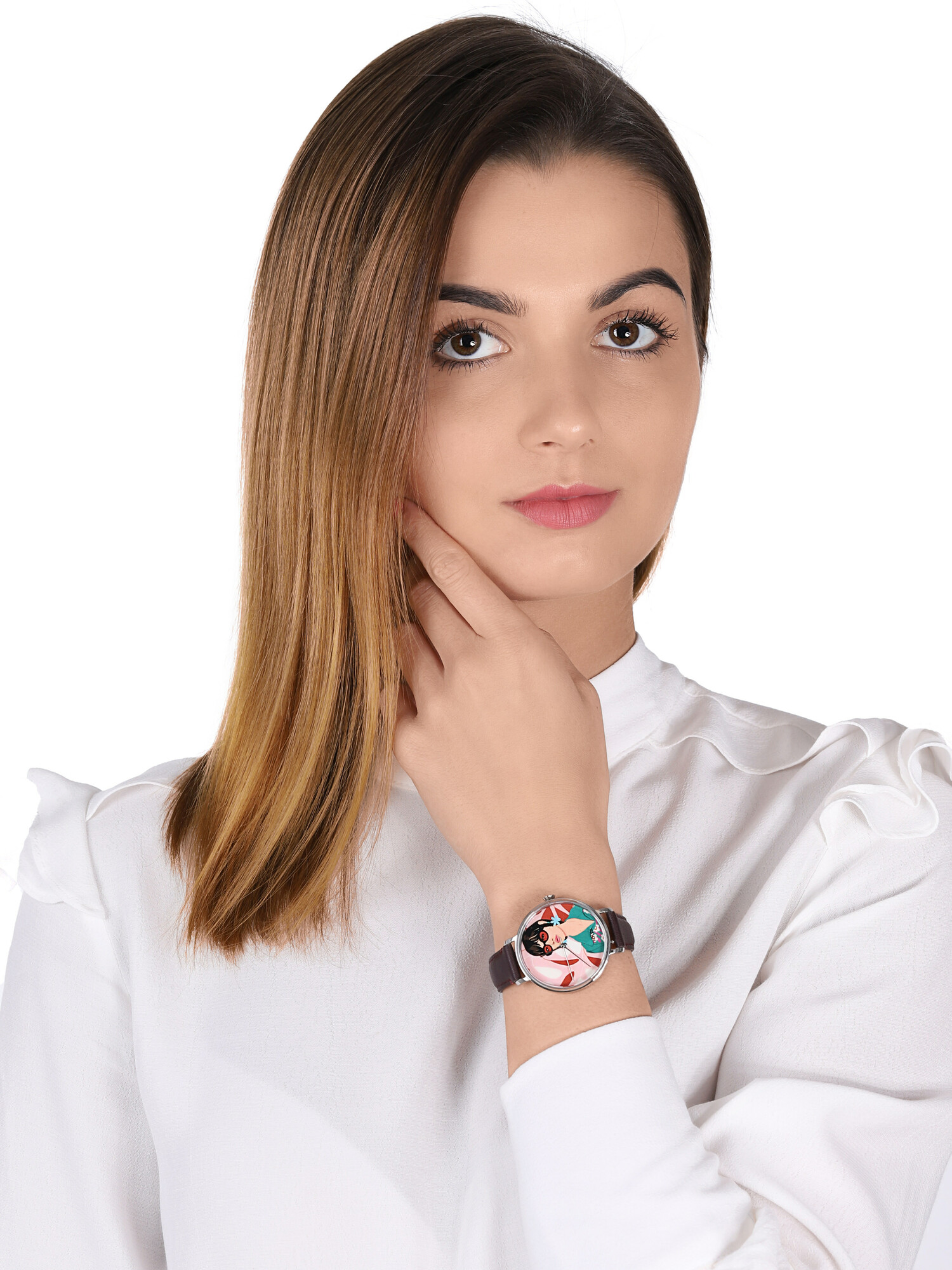 Fossil CS1001 zegarek srebrny klasyczny Kalya pasek - miniatura 2