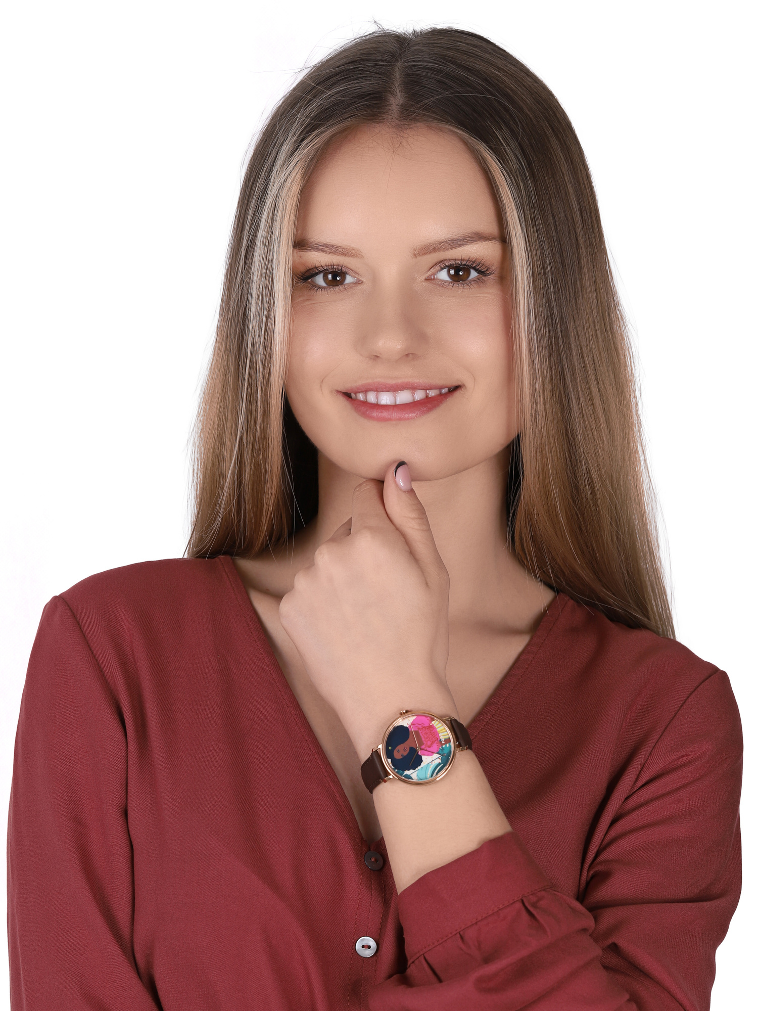 Fossil CS1002 zegarek różowe złoto klasyczny Kalya pasek - miniatura 2