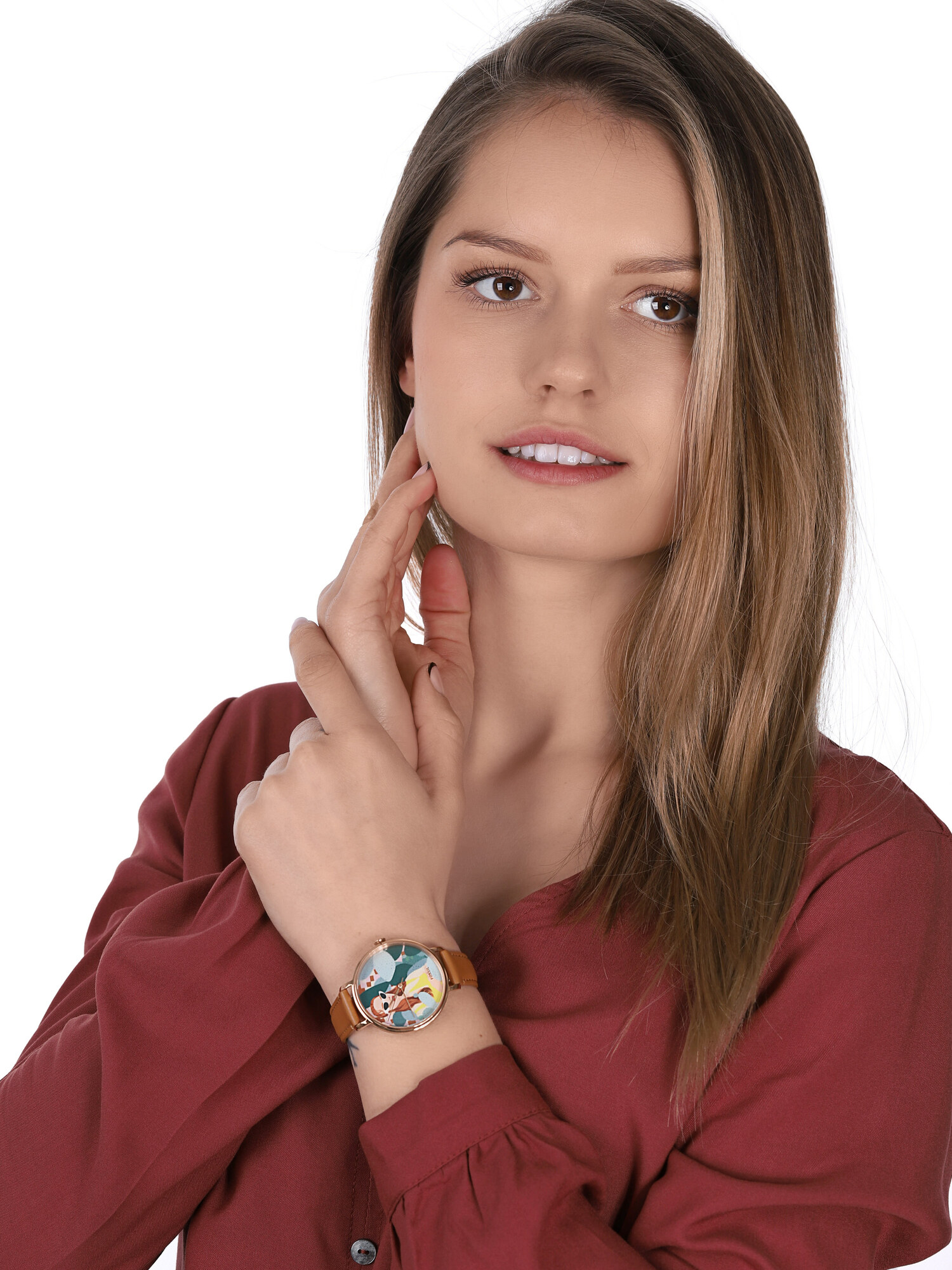 Fossil CS1004 zegarek różowe złoto klasyczny Kalya pasek - miniatura 5
