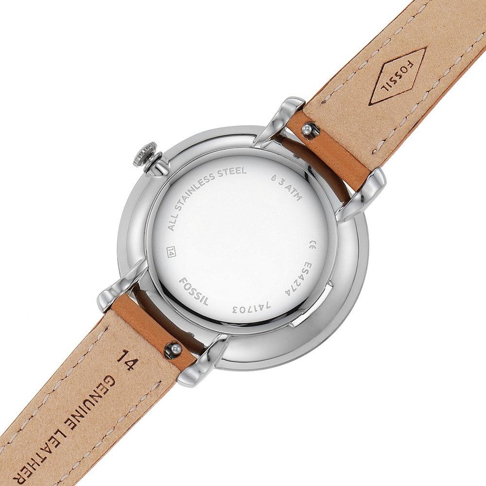 Fossil ES4274 Jacqueline Brown Leather Strap 36mm Jacqueline klasyczny zegarek srebrny
