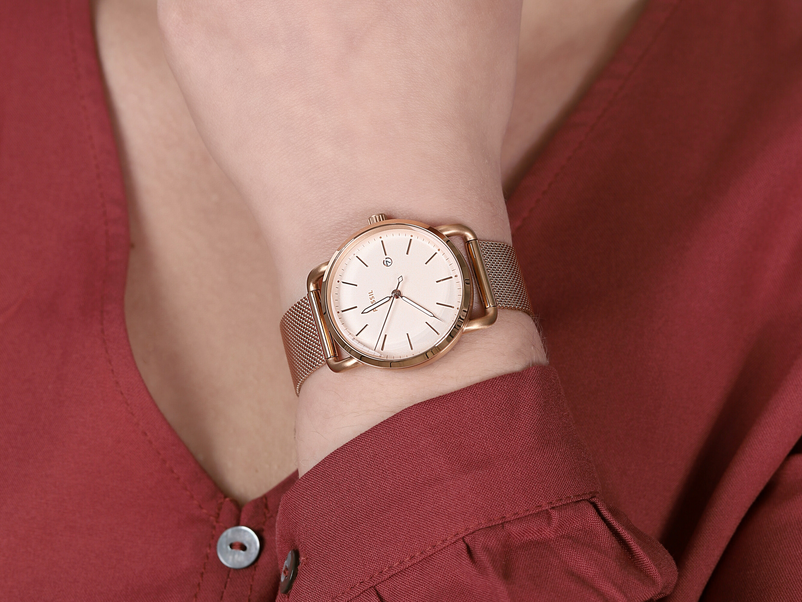 Fossil ES4333 THE COMMUTER The Commuter fashion/modowy zegarek różowe złoto - miniatura 4