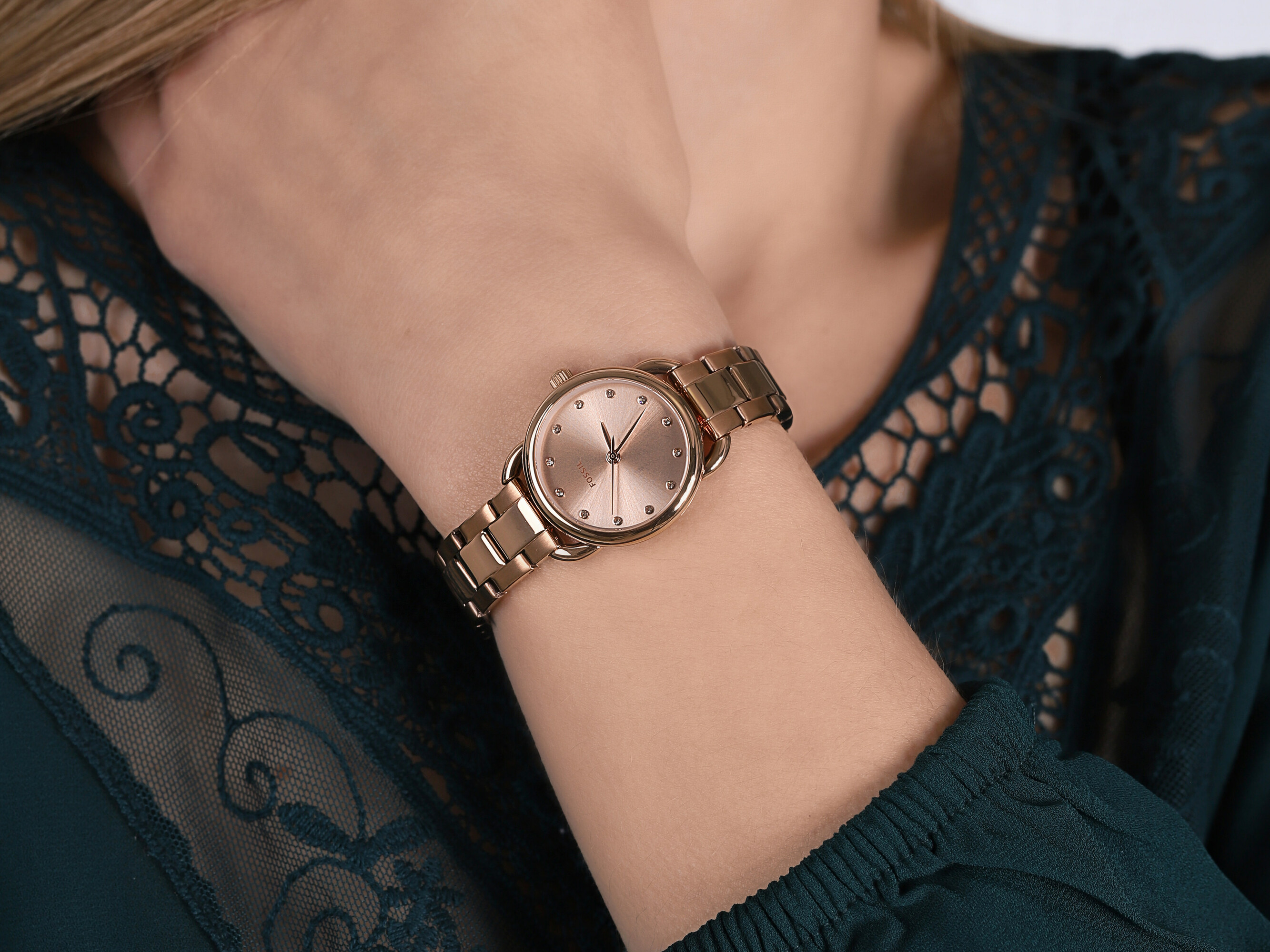Fossil ES4497 TAILOR MINI Tailor fashion/modowy zegarek różowe złoto - miniatura 4