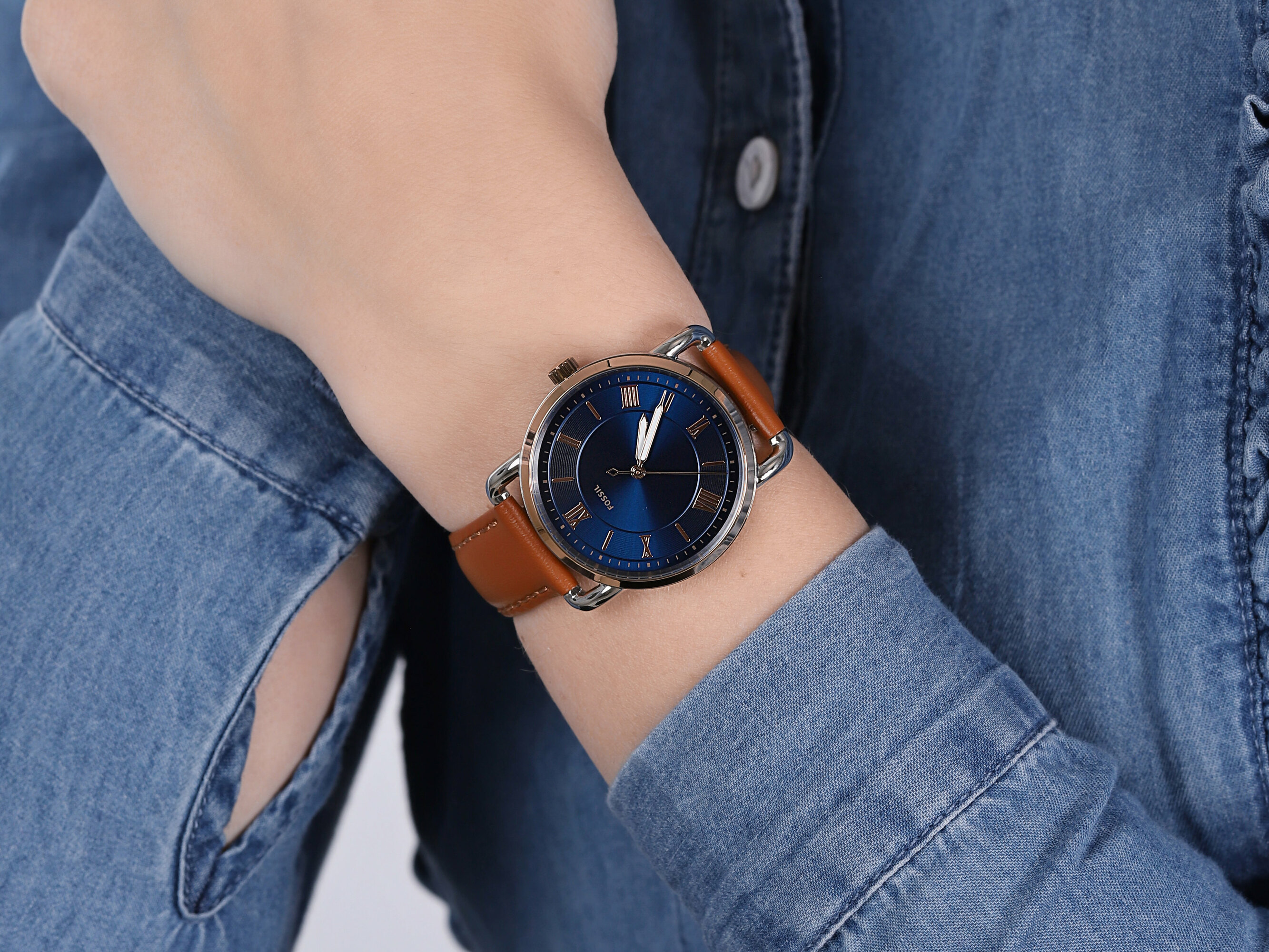 Fossil ES4825 COPELAND THREE-HANDTAN LEATHER zegarek klasyczny Copeland - miniatura 4