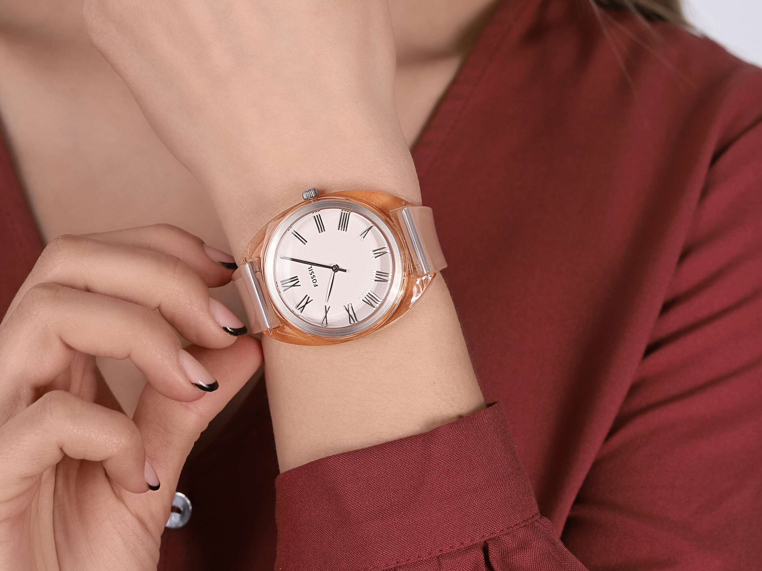 Fossil ES4856 JUDE THREE-HAND PEACH SILICONE zegarek klasyczny Jude - miniatura 4
