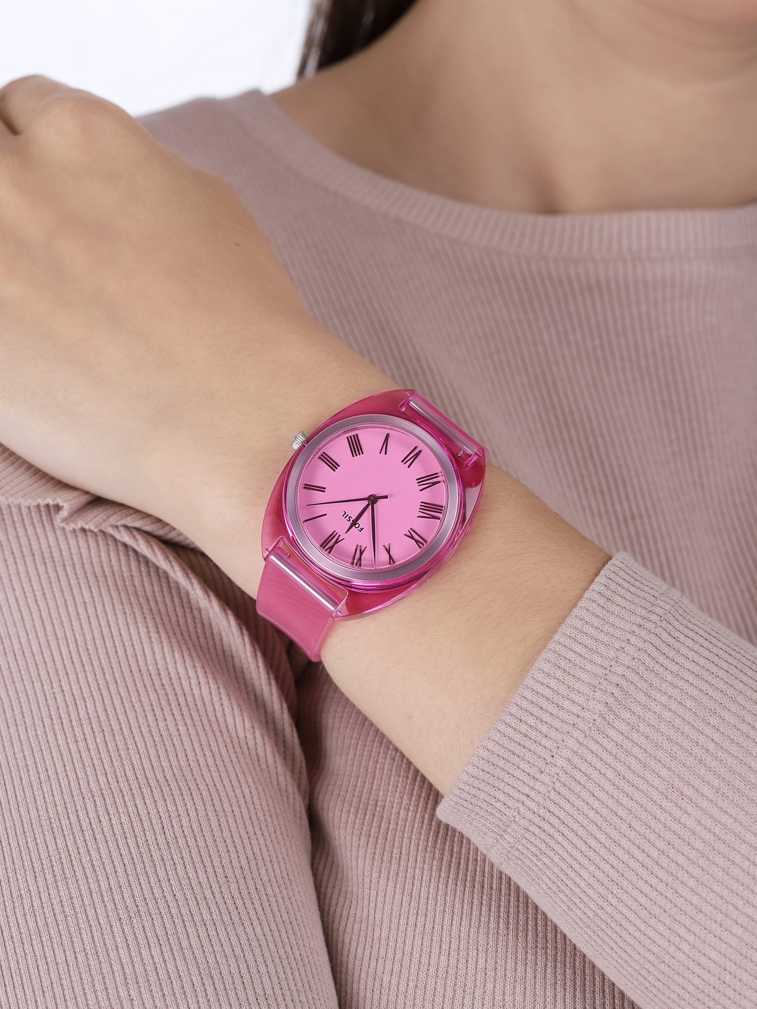 Fossil ES4857 zegarek różowy klasyczny Jude pasek - miniatura 3