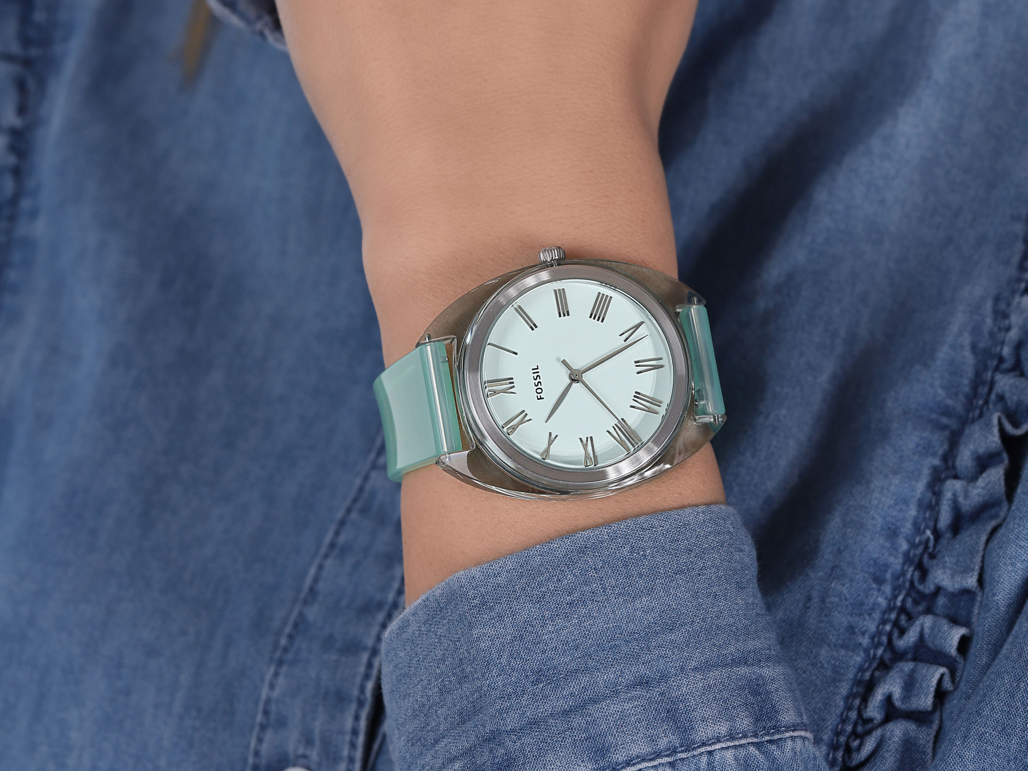 Fossil ES4858 zegarek zielony klasyczny Jude pasek - miniatura 4
