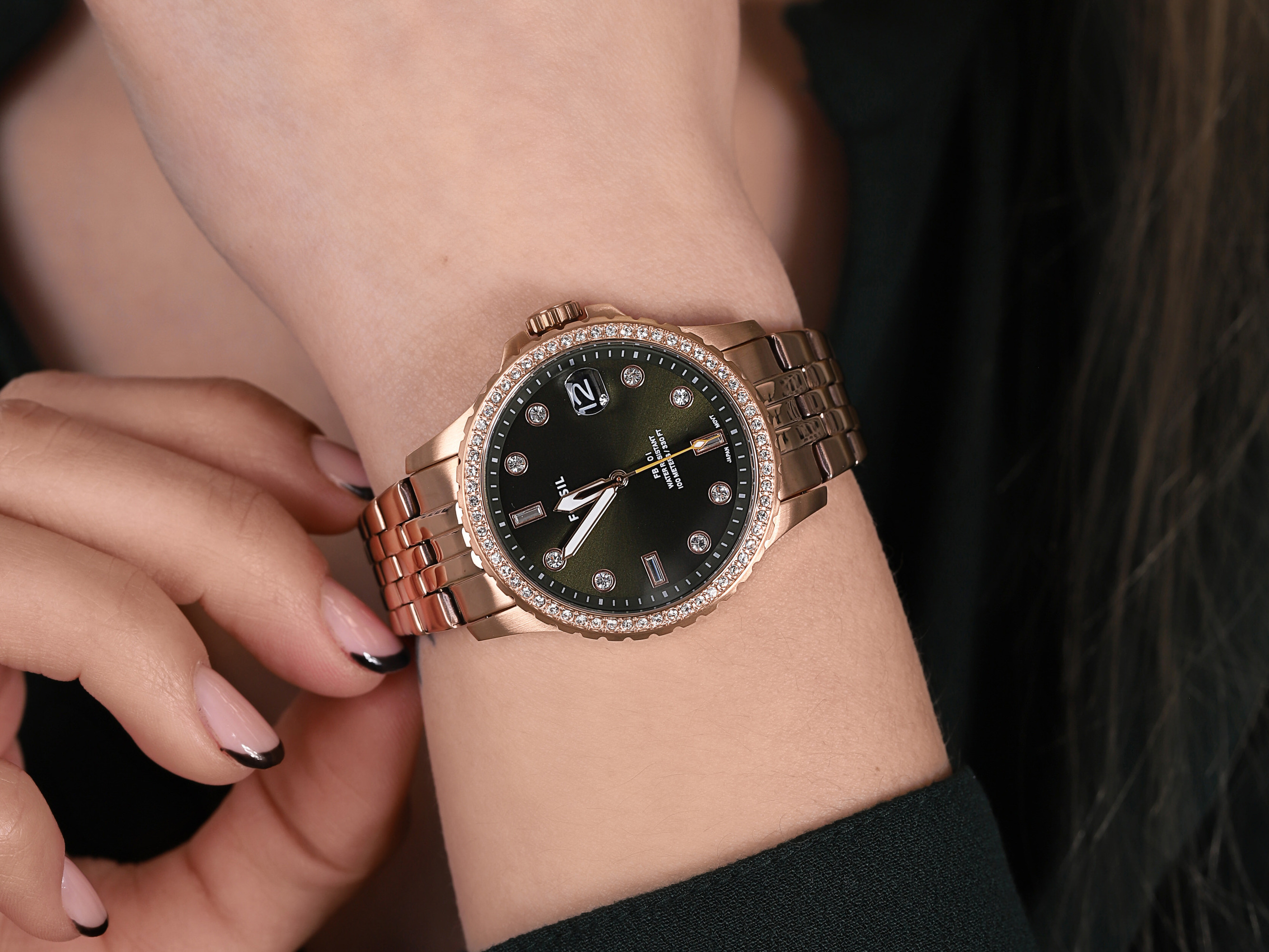 Fossil ES4970 zegarek różowe złoto klasyczny FB-01 bransoleta - miniatura 4