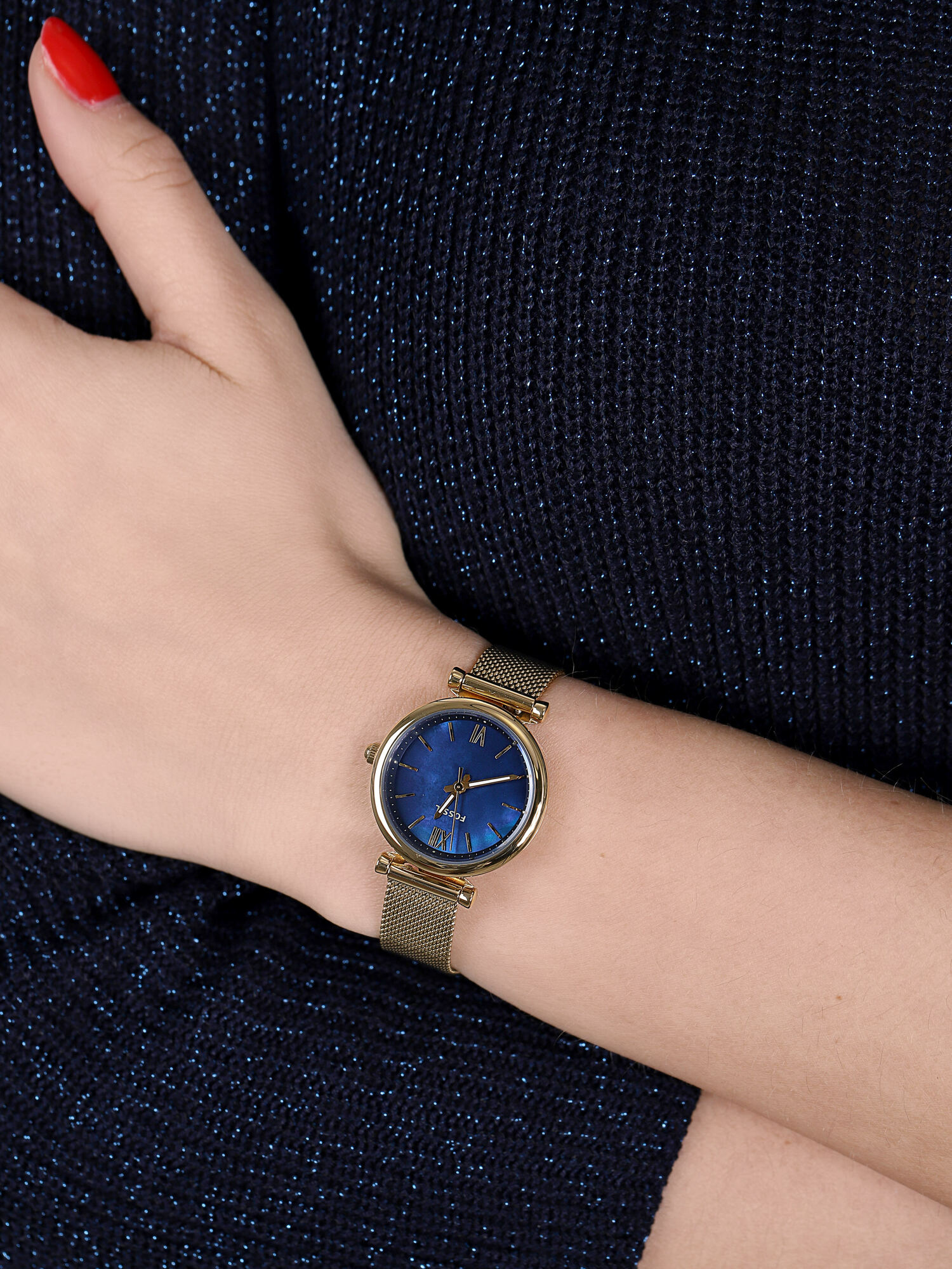Fossil ES5020 zegarek złoty klasyczny Carlie bransoleta - miniatura 3