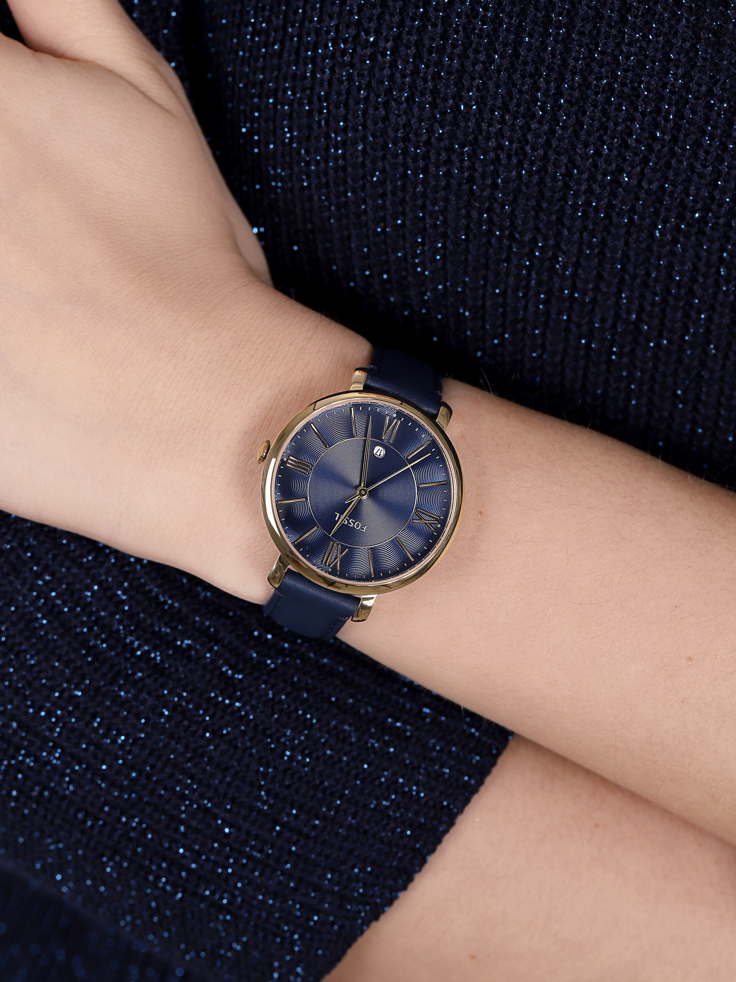 Fossil ES5023 zegarek złoty klasyczny Jacqueline pasek - miniatura 3