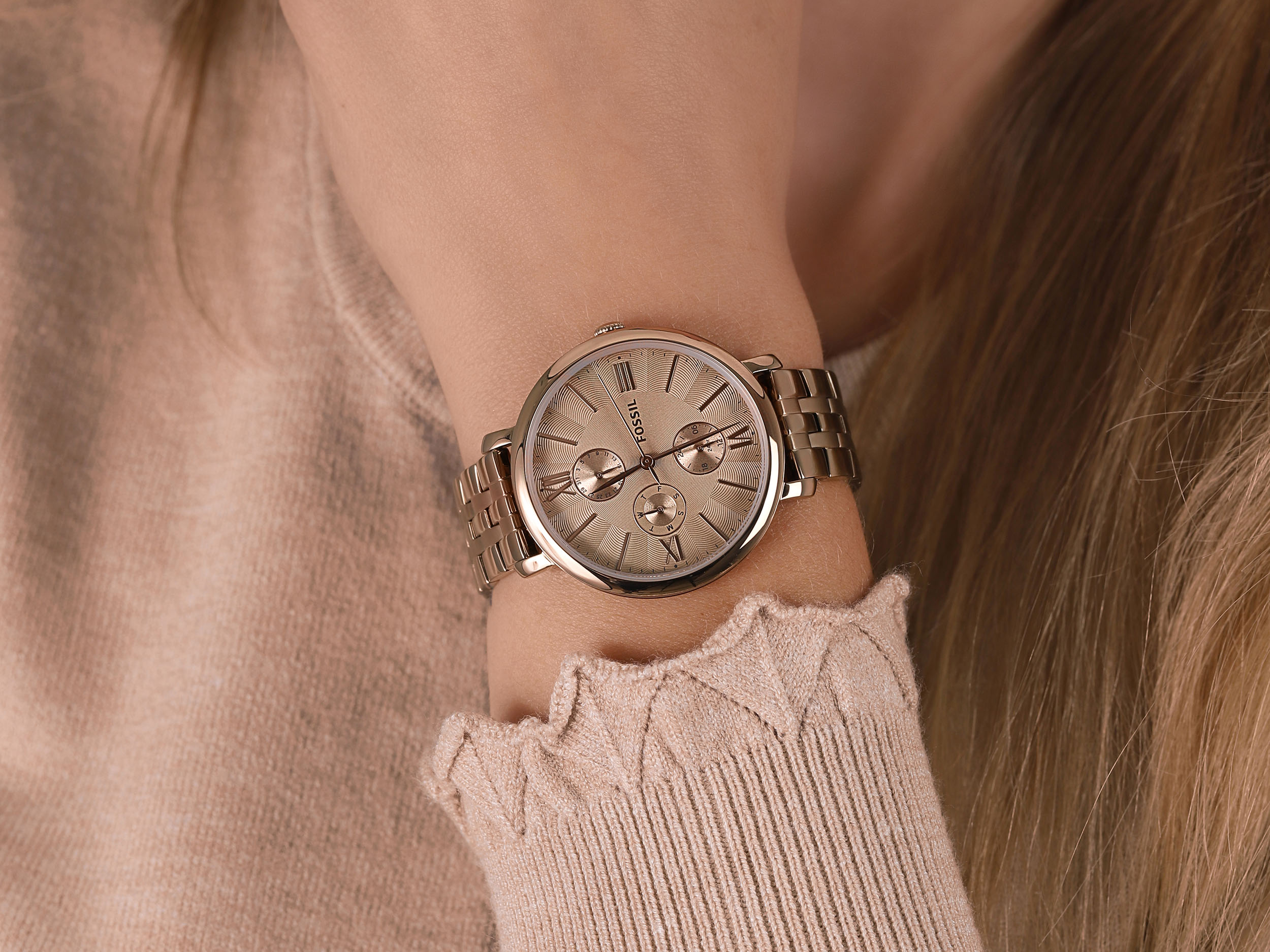 Fossil ES5119 zegarek brązowy klasyczny Jacqueline bransoleta - miniatura 4