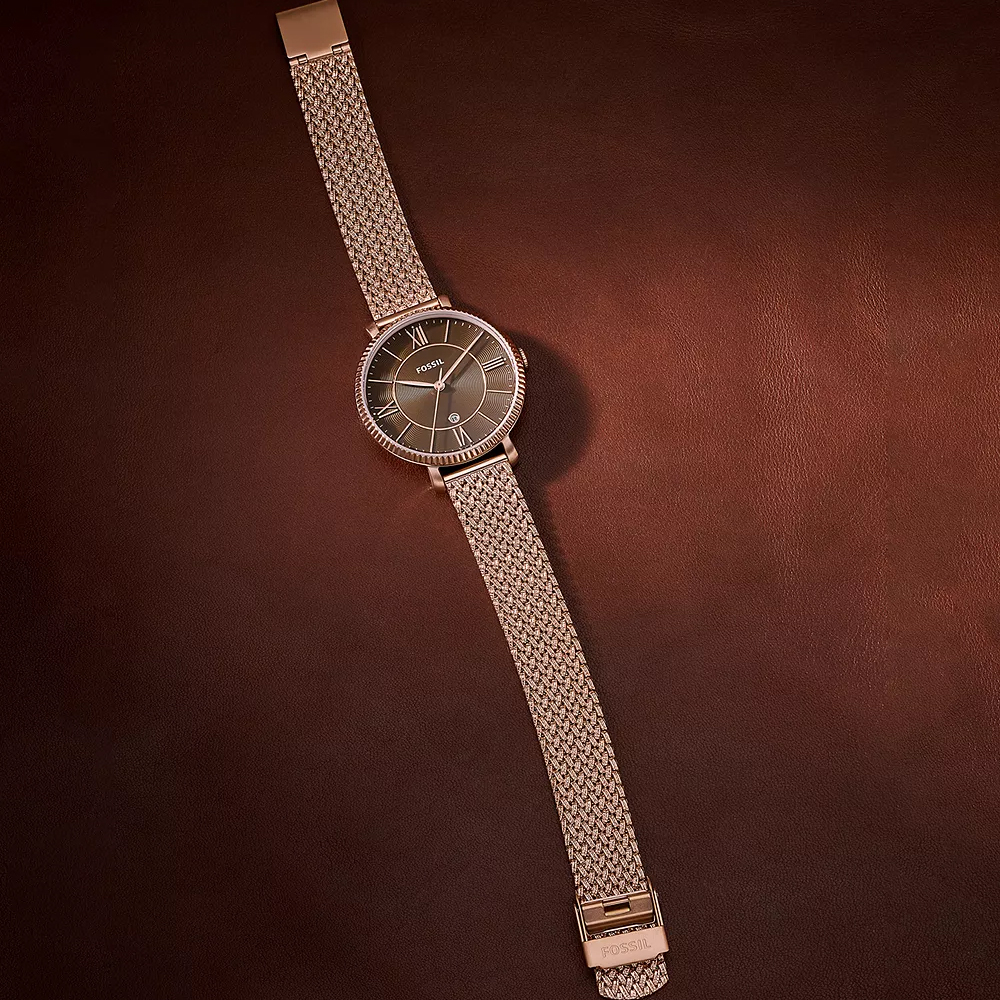 Fossil ES5322 zegarek różowe złoto klasyczny Damskie bransoleta - miniatura 4