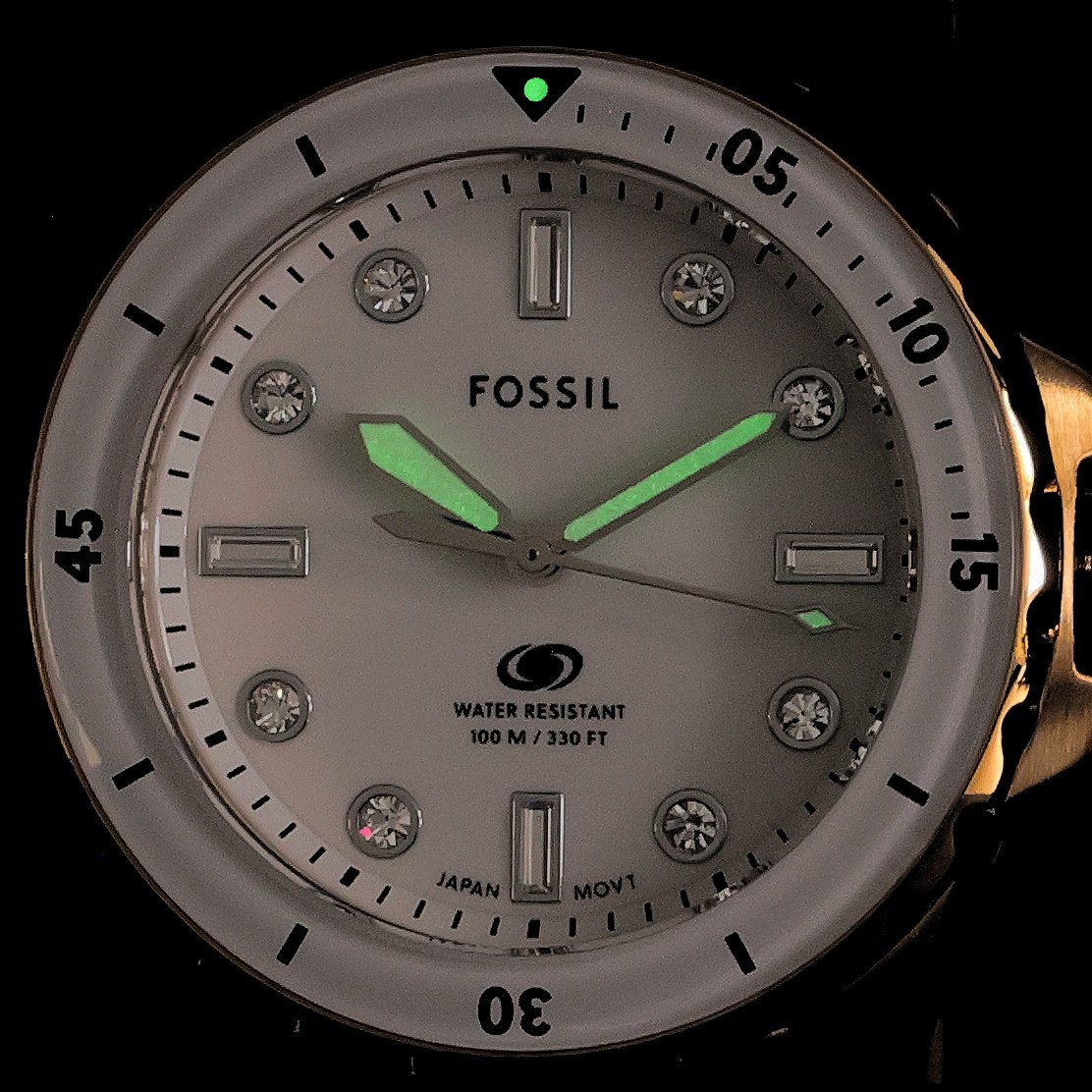 Fossil ES5350 BLUE DIVE Gold Stainless Steel 36mm Damskie klasyczny zegarek złoty