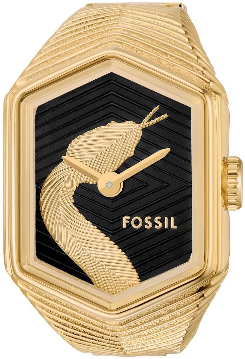 Fossil Watch Ring Two-Hand Gold-Tone Stainless Steel ES5382