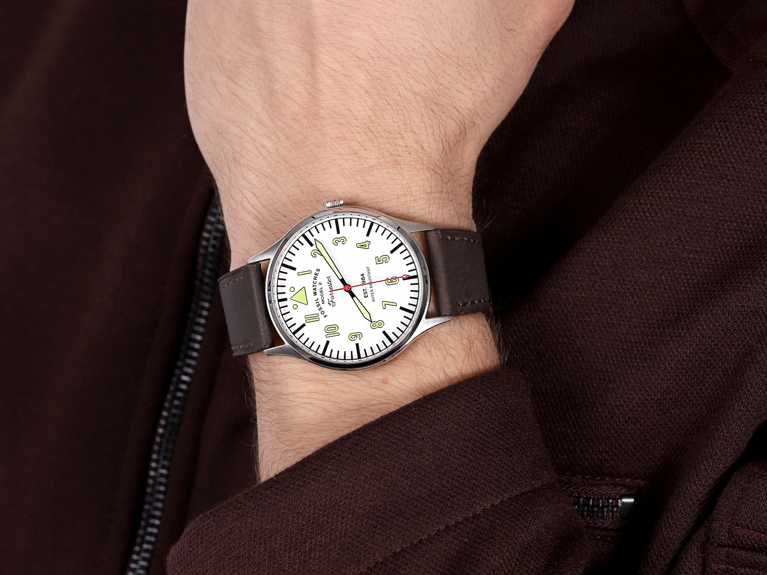 Fossil FS5610 zegarek srebrny klasyczny Forrester pasek - miniatura 4