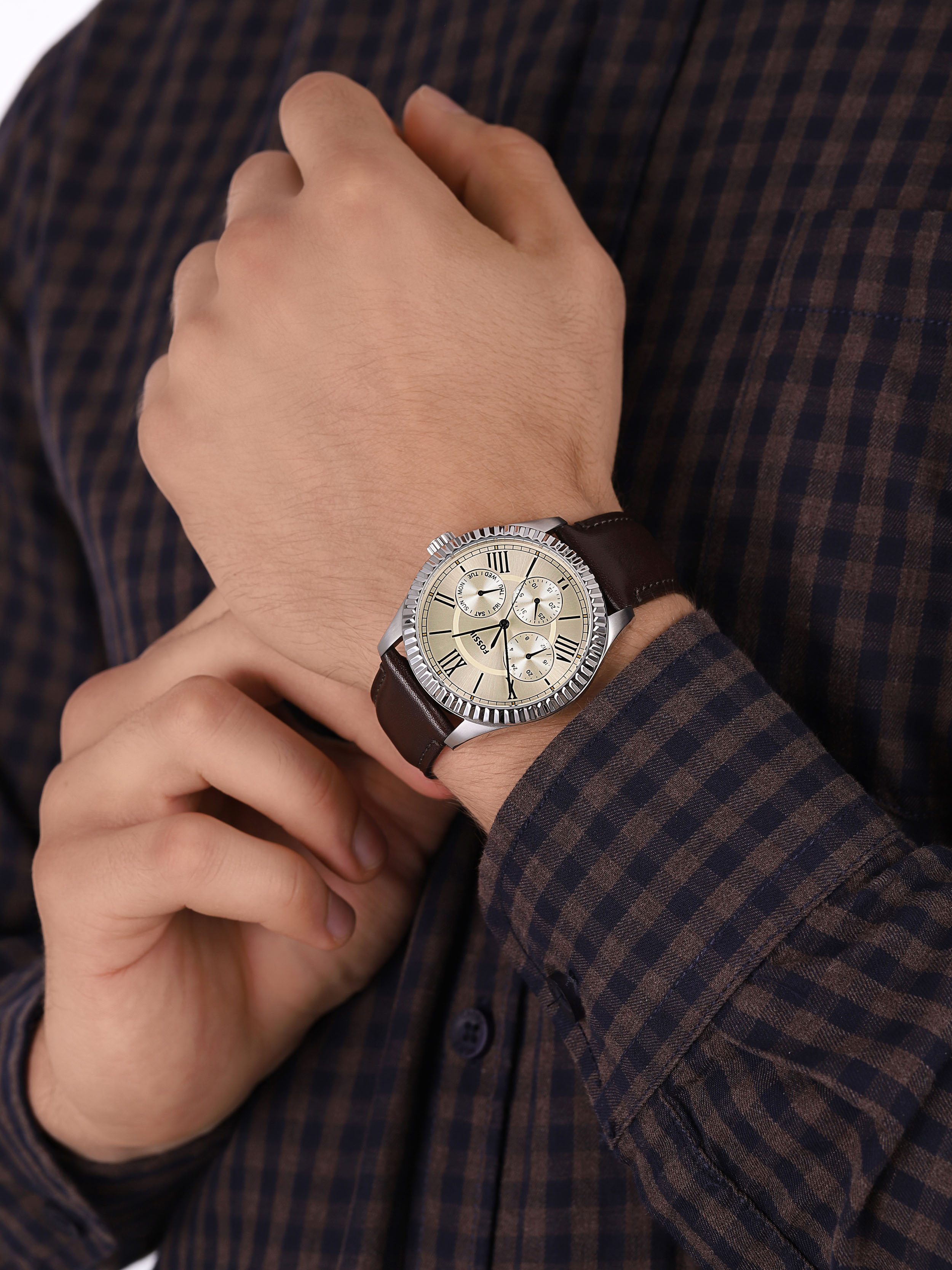 Fossil FS5633 zegarek srebrny fashion/modowy Chapman pasek - miniatura 3