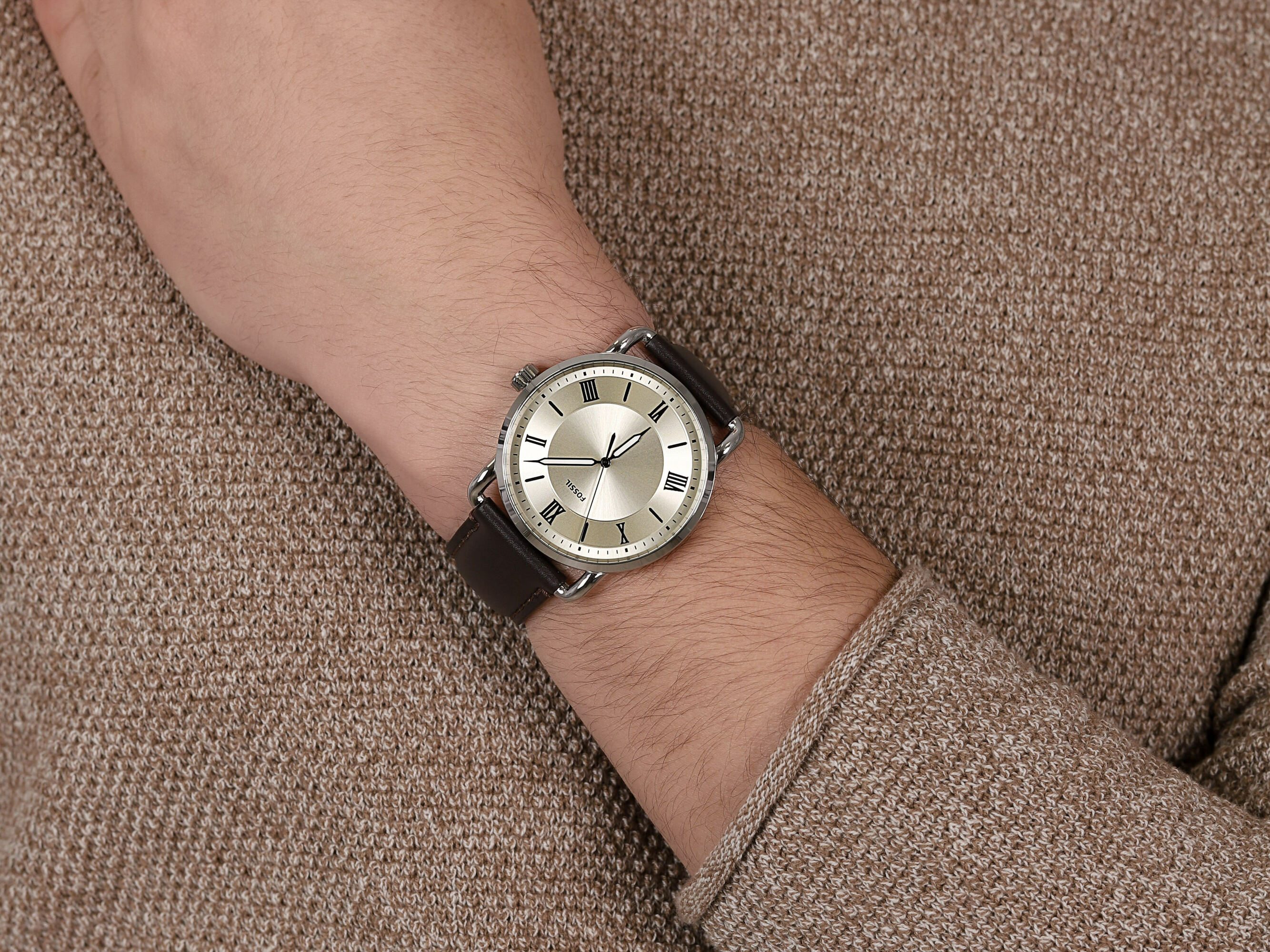 Fossil FS5663 COPELAND THREE-HAND BROWN LEATHER zegarek klasyczny Copeland - miniatura 4