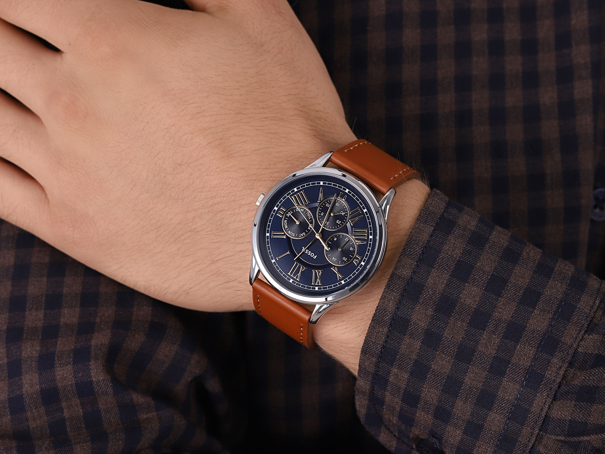 Fossil FS5703 zegarek srebrny klasyczny Pierce pasek - miniatura 4