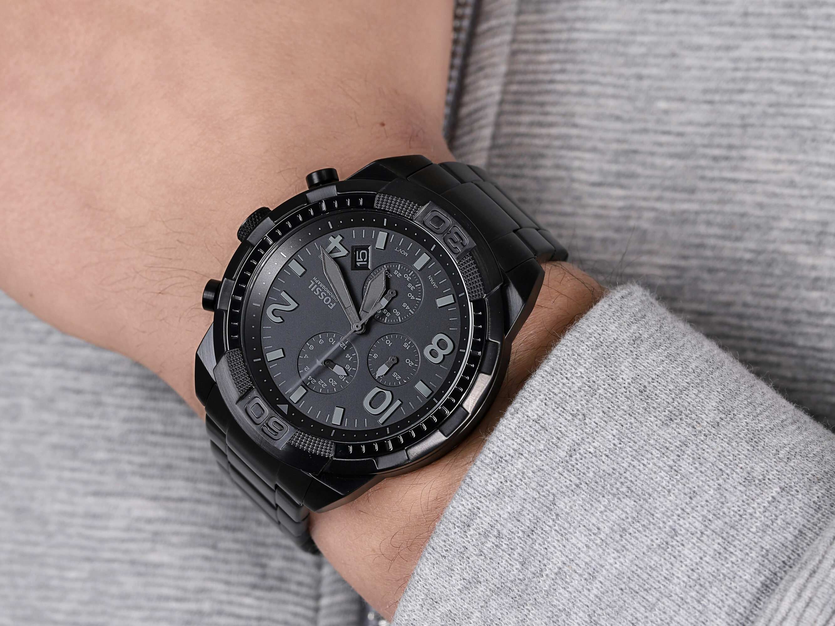 Fossil FS5712 zegarek czarny sportowy Bronson bransoleta - miniatura 4