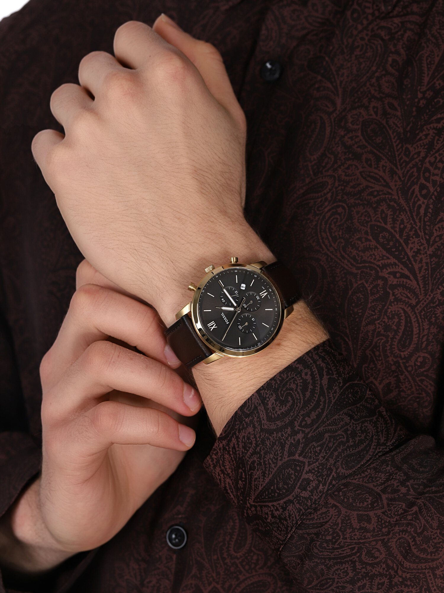 Fossil FS5763 zegarek złoty fashion/modowy Neutra pasek - miniatura 3