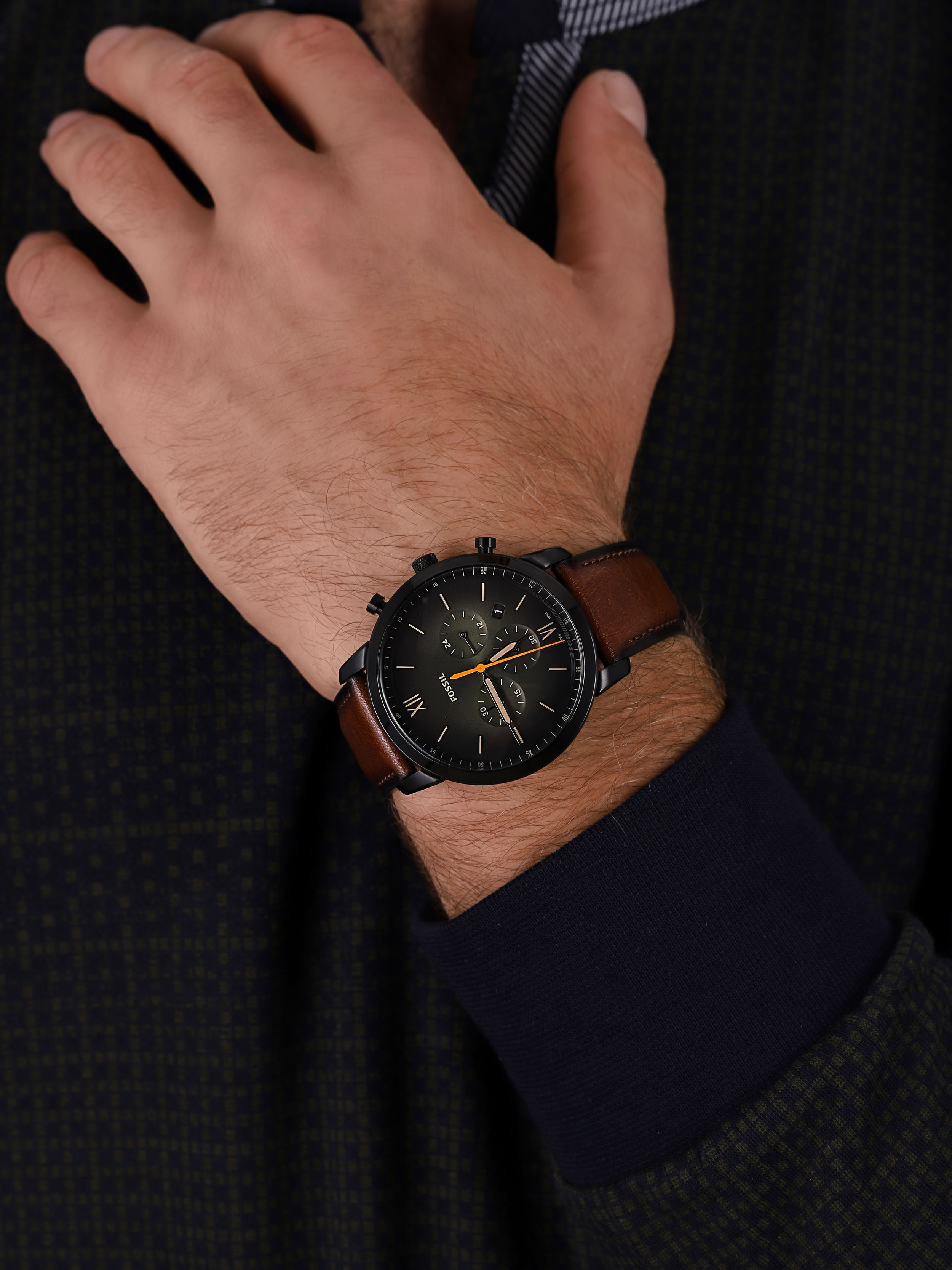 Fossil FS5868 zegarek czarny klasyczny Neutra pasek - miniatura 3