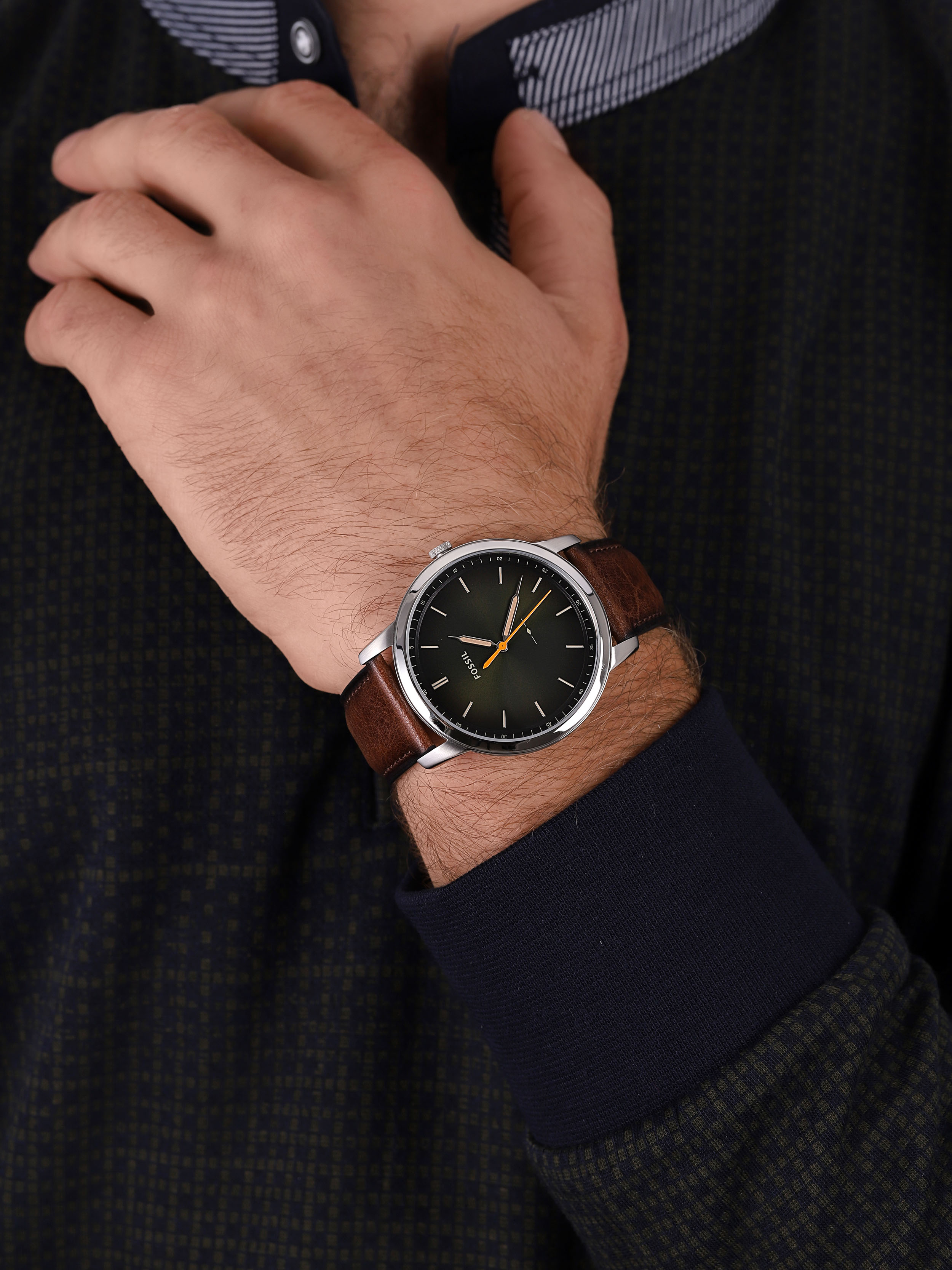 Fossil FS5870 zegarek srebrny klasyczny The Minimalist pasek - miniatura 3