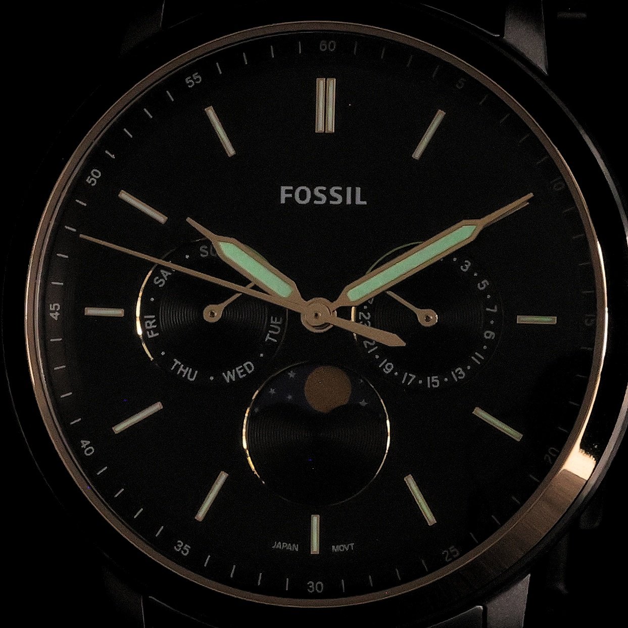 Fossil FS5906 Neutra NEUTRA Moonphase Bicolor Stainless Steel 42mm zegarek męski klasyczny mineralne - miniatura 5