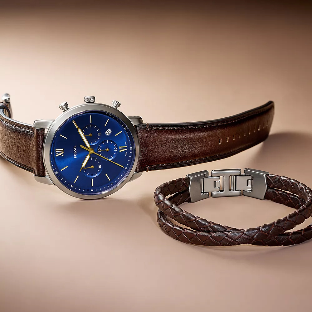 Fossil FS6018SET zegarek srebrny fashion-modowy Neutra pasek - miniatura 6