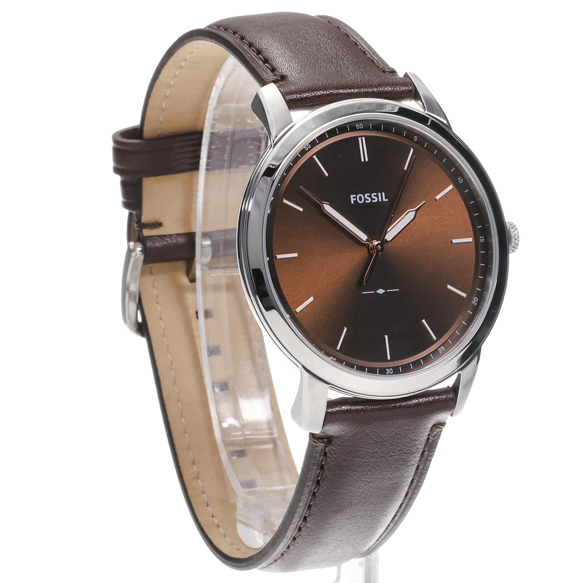 Fossil FS6019SET The Minimalist THE MINIMALIST Brown Leather Strap GIFT SET 44mm zegarek męski klasyczny mineralne - miniatura 3