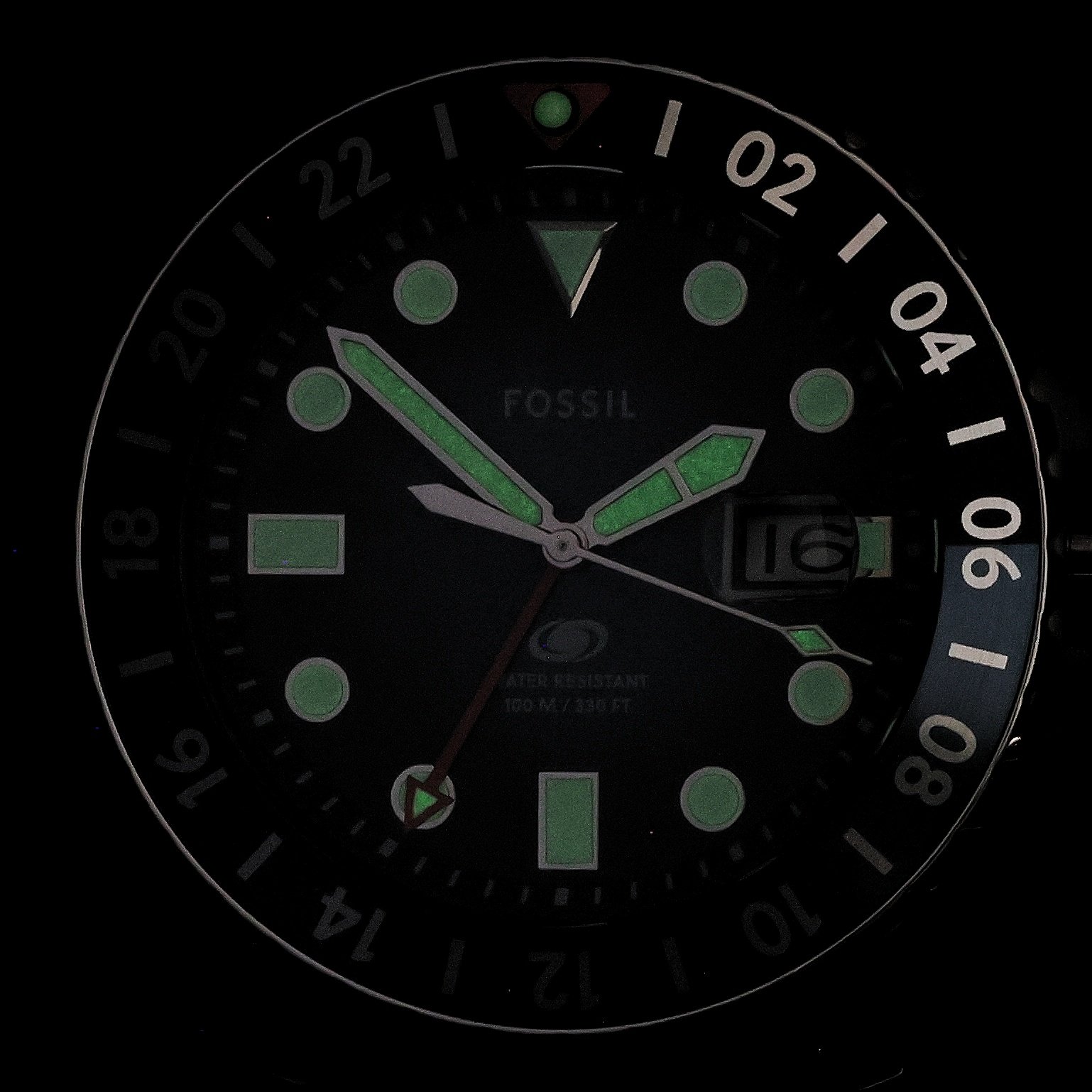 Fossil FS6049 BLUE GMT Black Silicone Strap 46mm Męskie klasyczny zegarek srebrny - miniatura 5