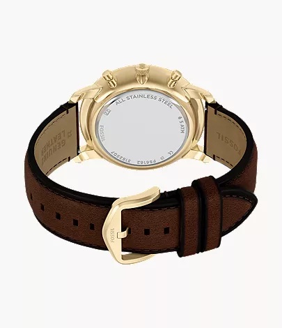 Fossil FS6162 zegarek złoty klasyczny Męskie pasek