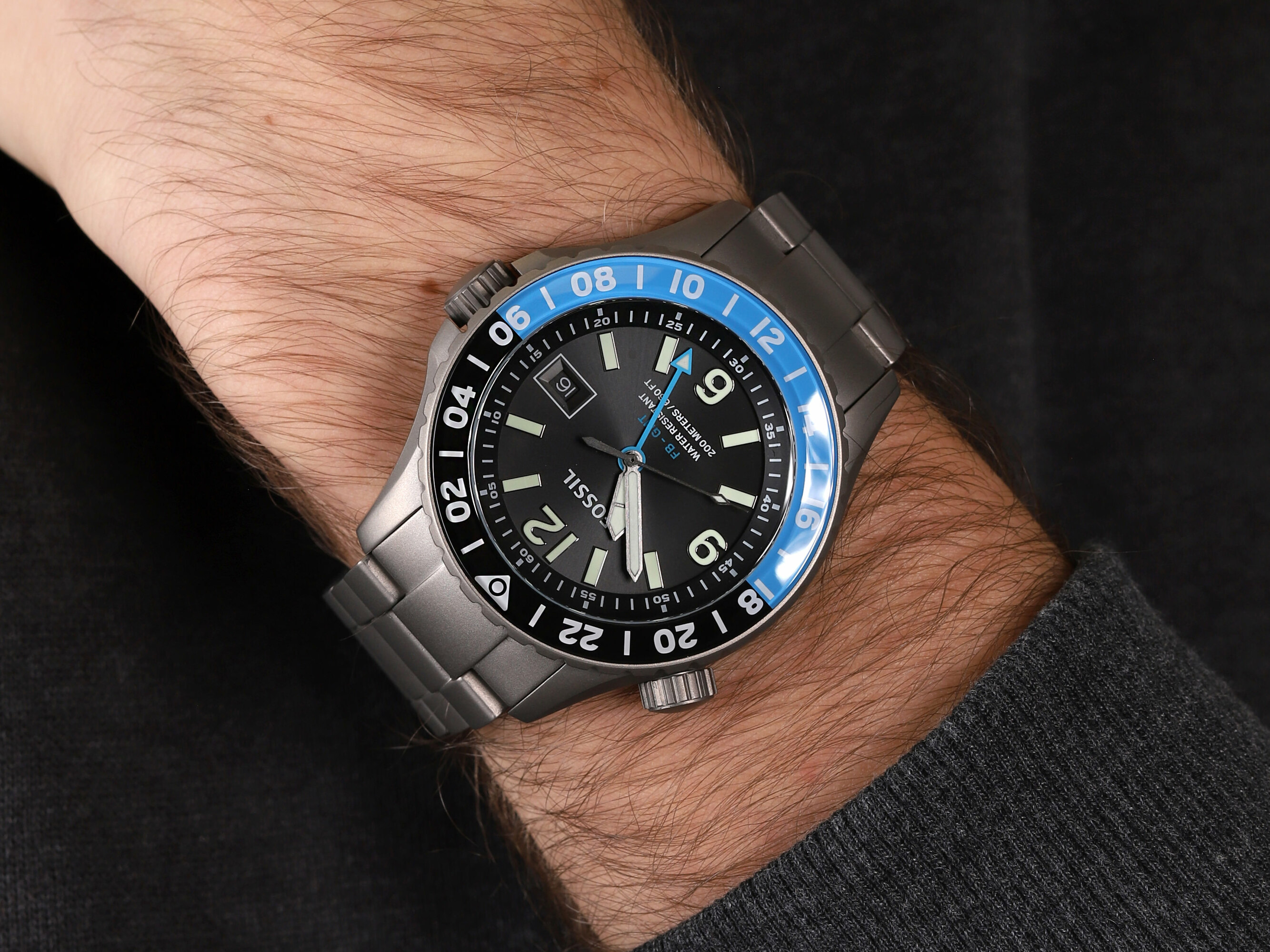 Fossil LE1100 FB-GMT FB-GMT Dual Time Limited Edition zegarek męski klasyczny mineralne - miniatura 4